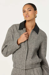 Grey herringbone