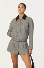 Grey herringbone
