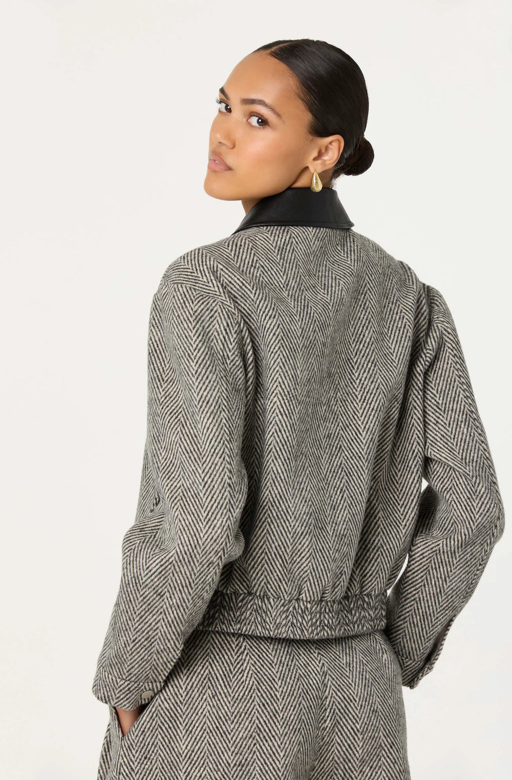 Grey herringbone