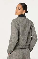Grey herringbone
