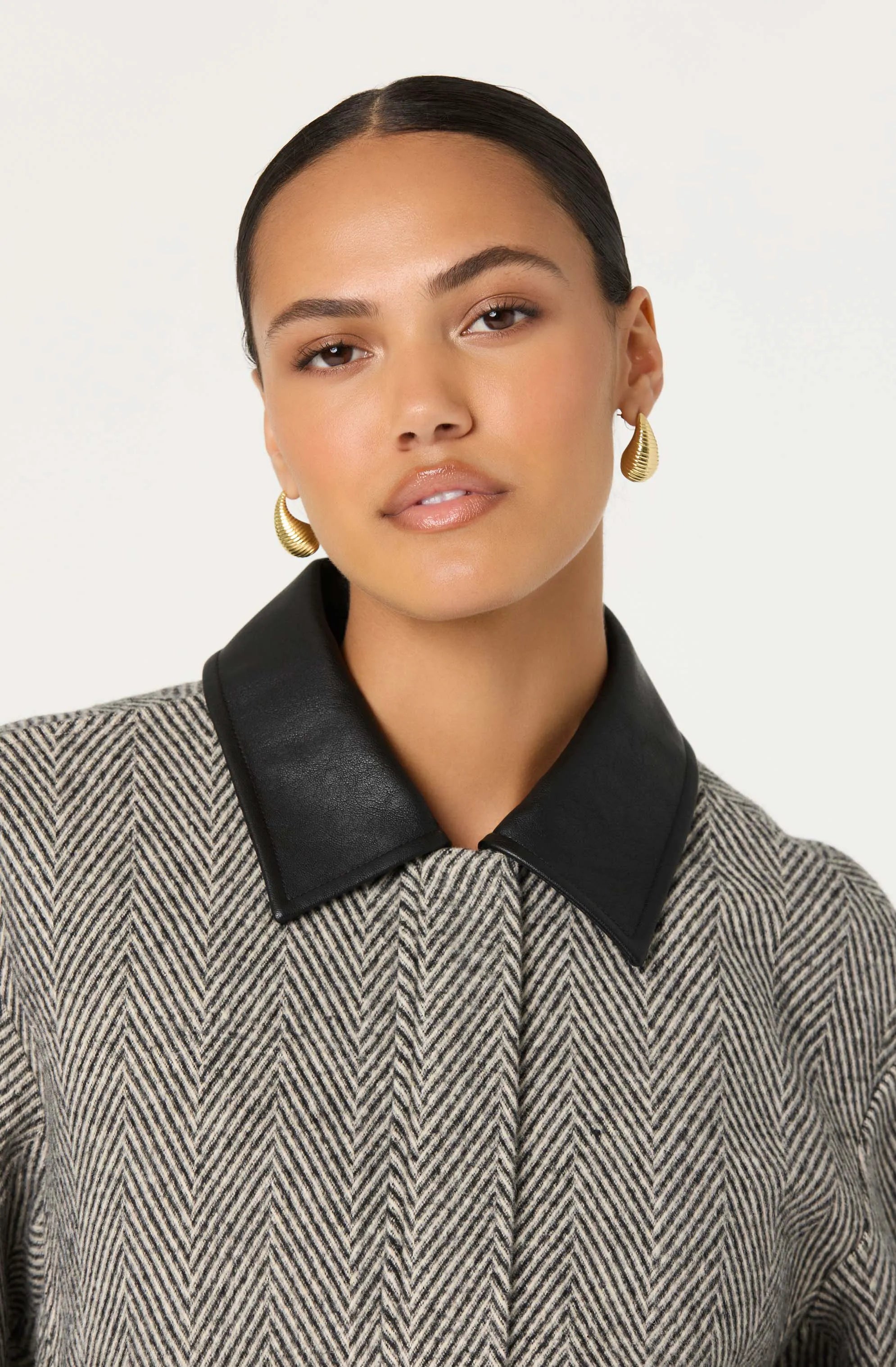 Grey herringbone