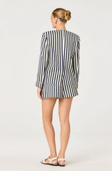 Cream navy stripe