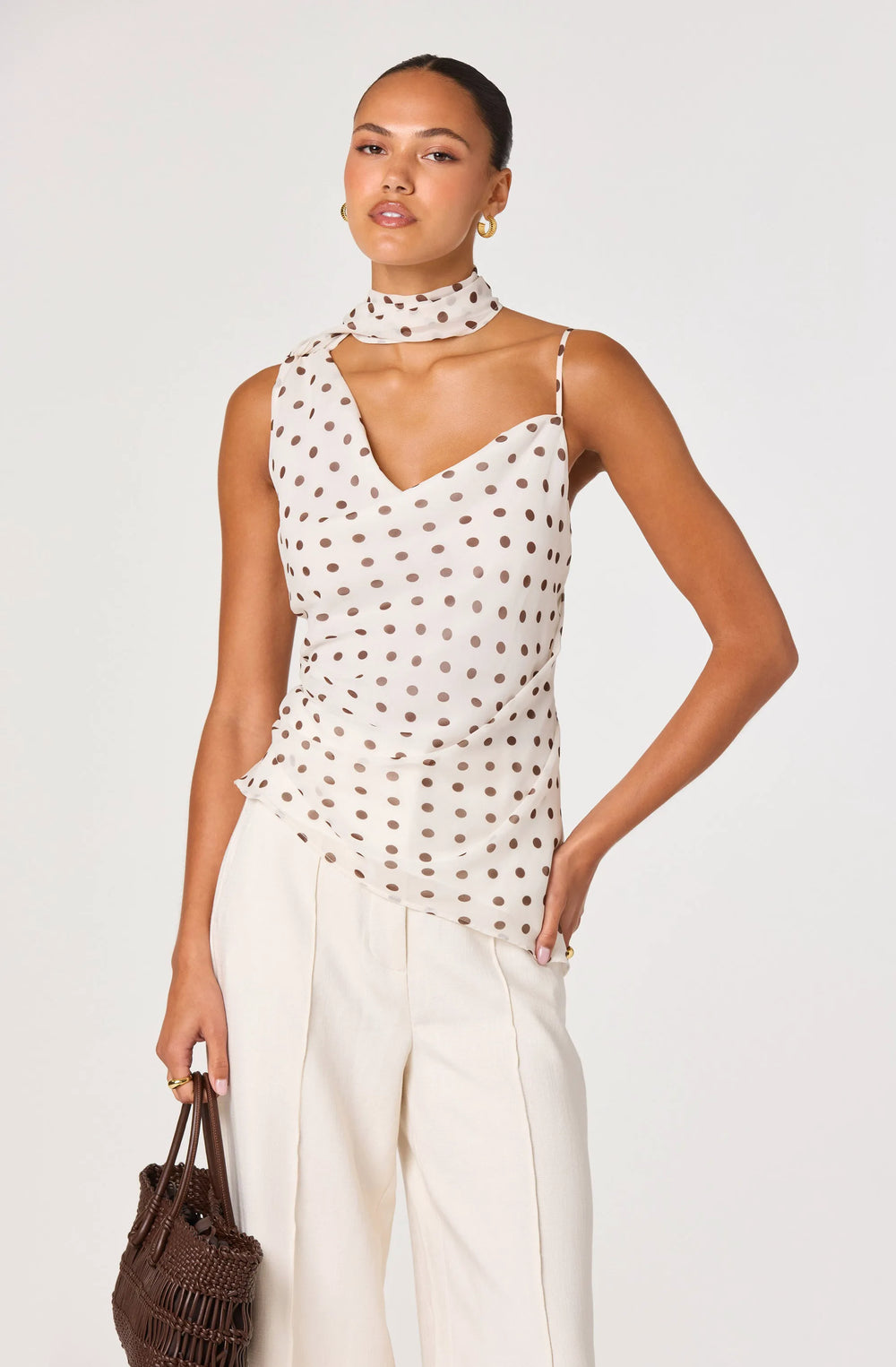 Cream polka dot