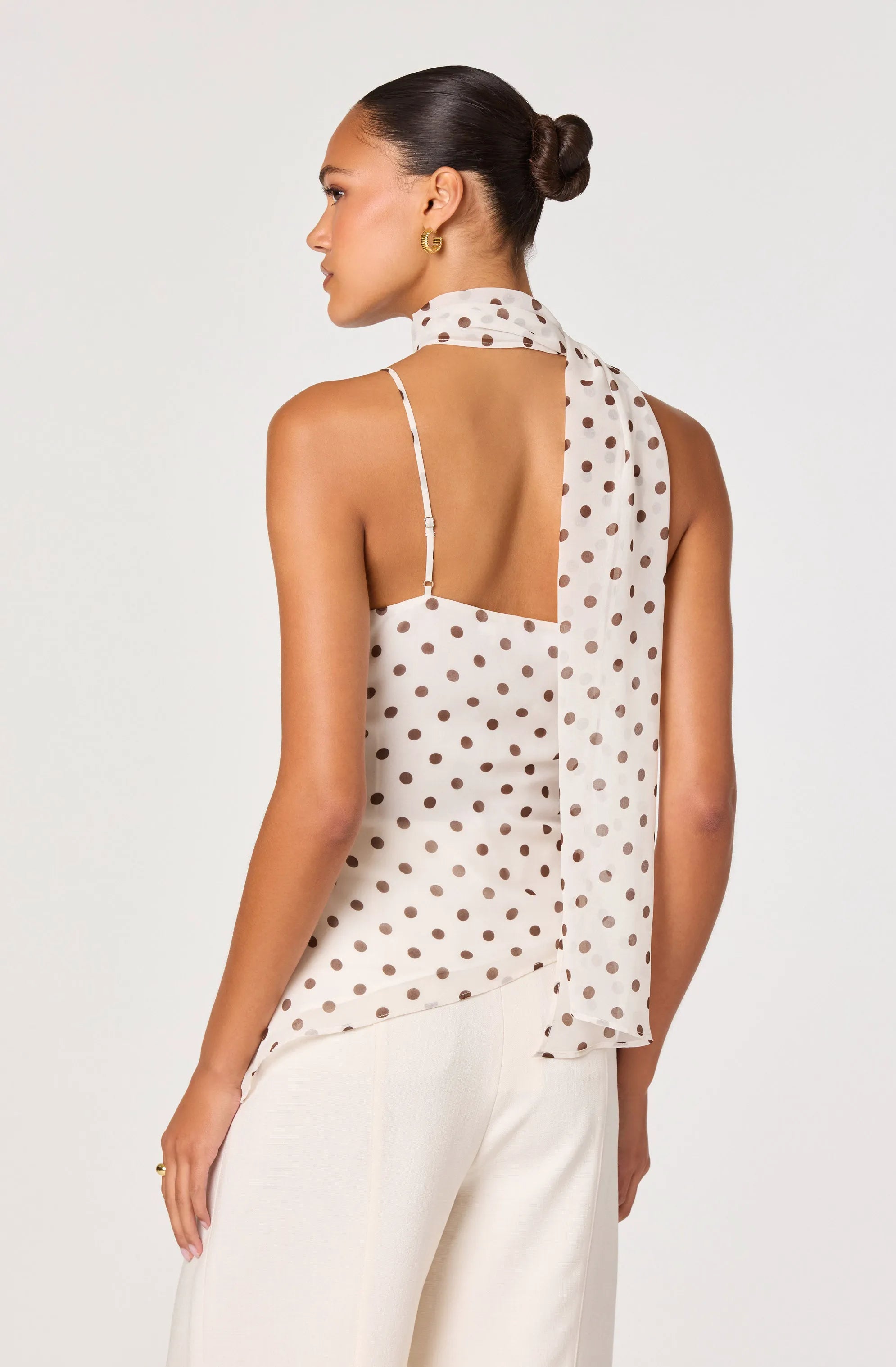 Cream polka dot