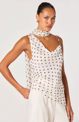 Cream polka dot