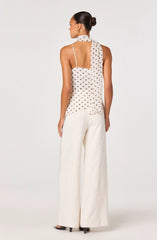 Cream polka dot