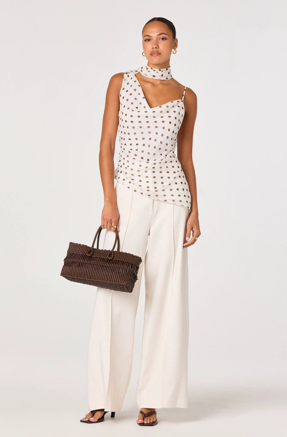 Cream polka dot