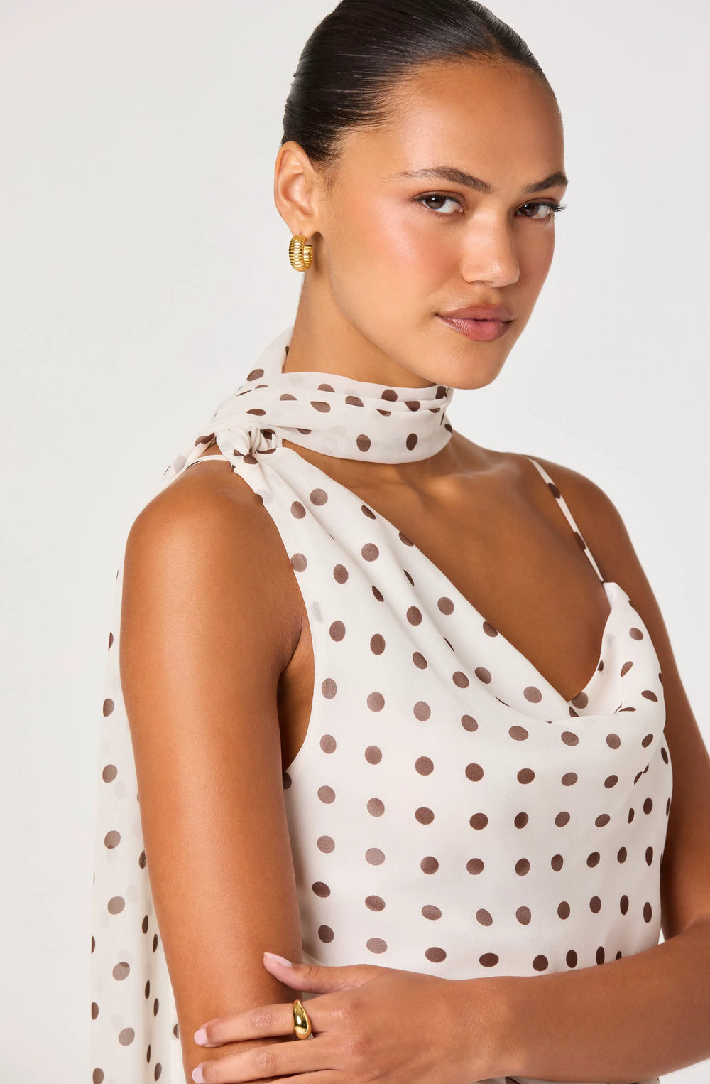 Cream polka dot