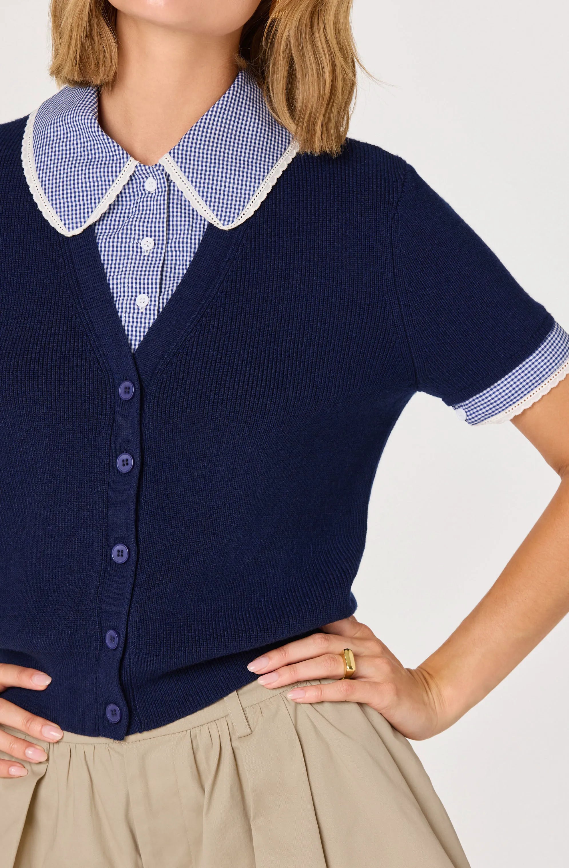 Navy plaid