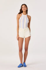 White multi stripe