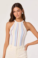 White multi stripe