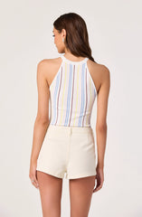 White multi stripe