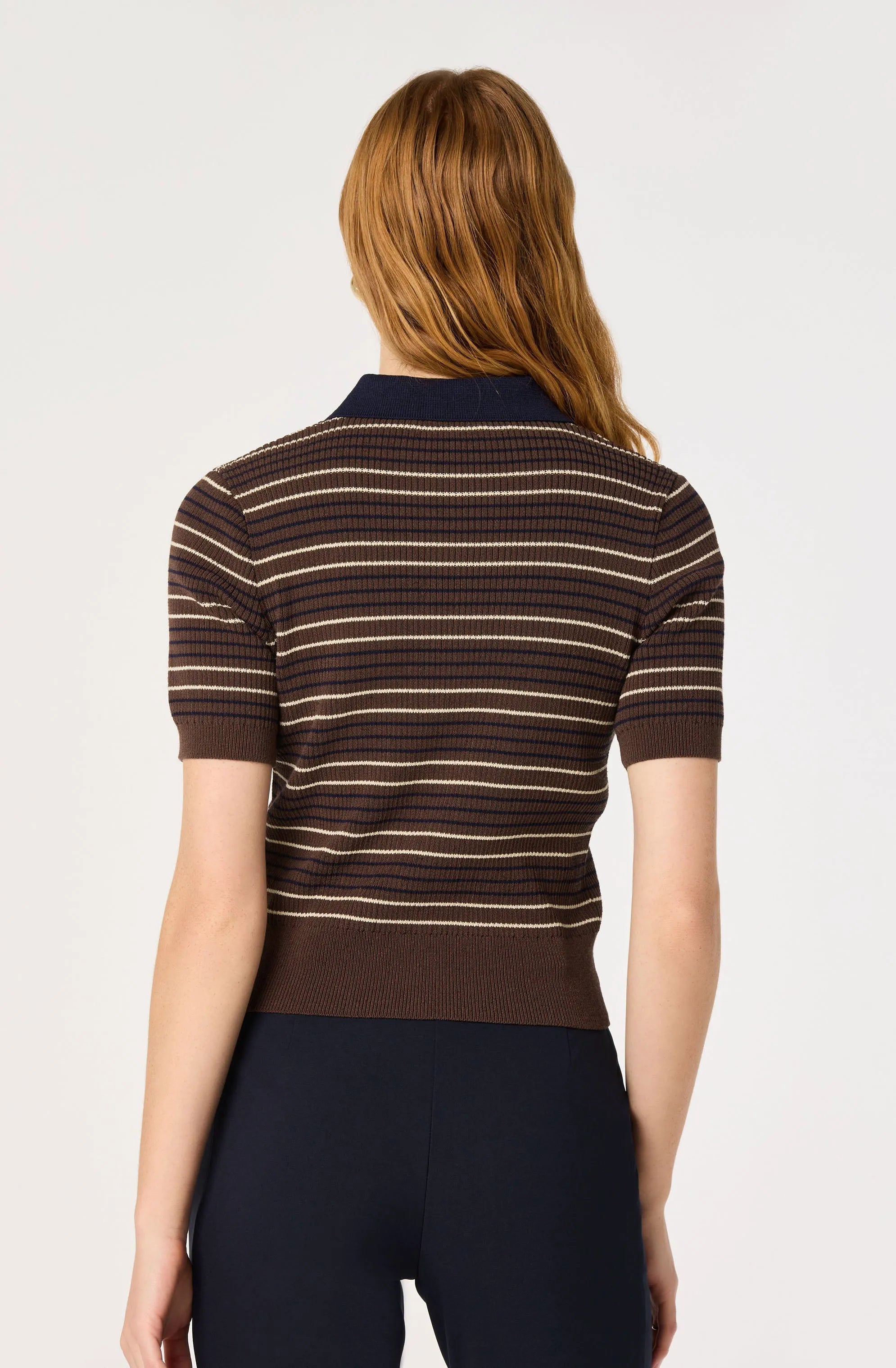 Brown navy stripe
