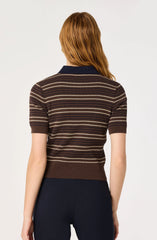 Brown navy stripe