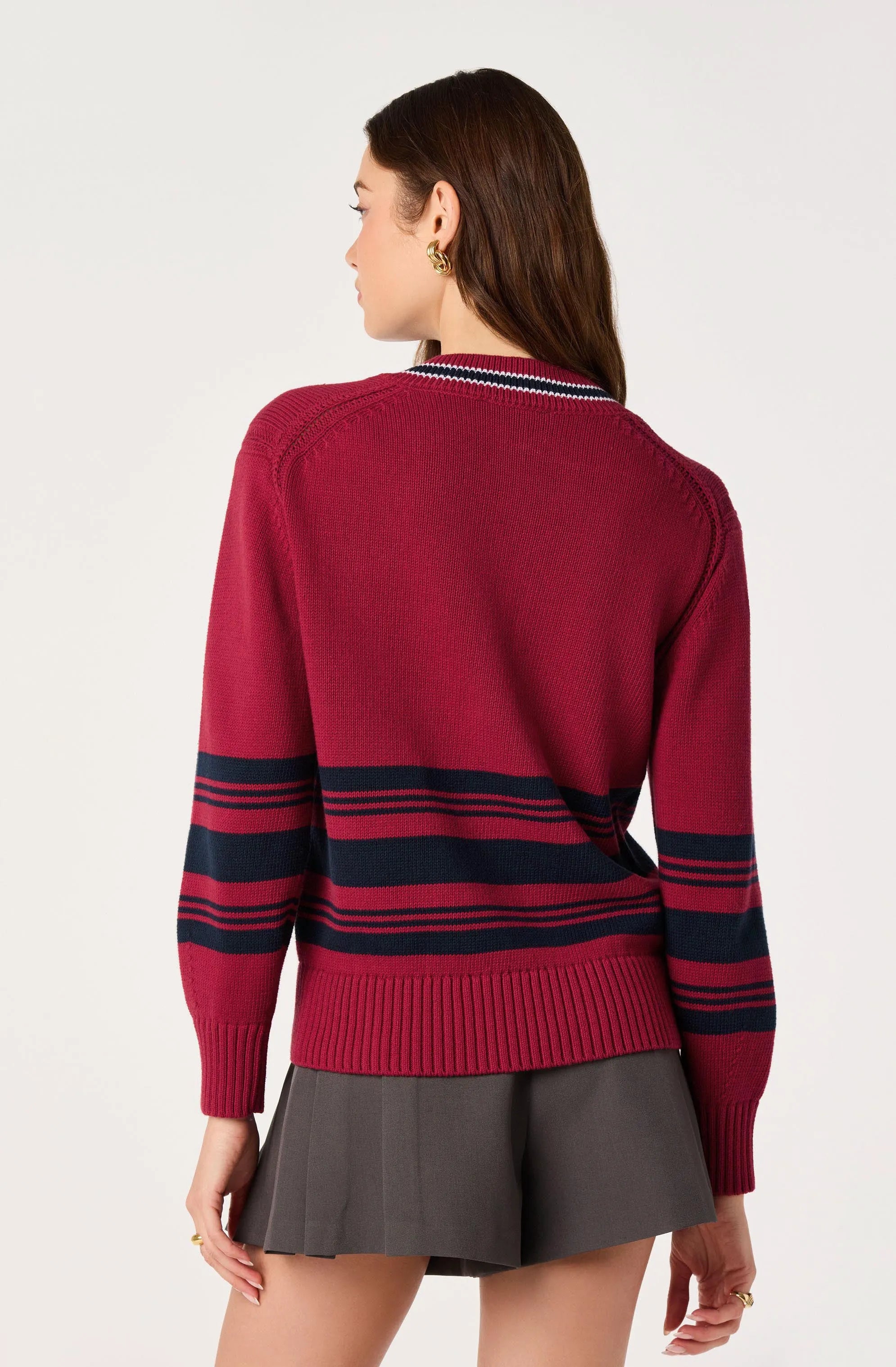 Scarlet navy stripe