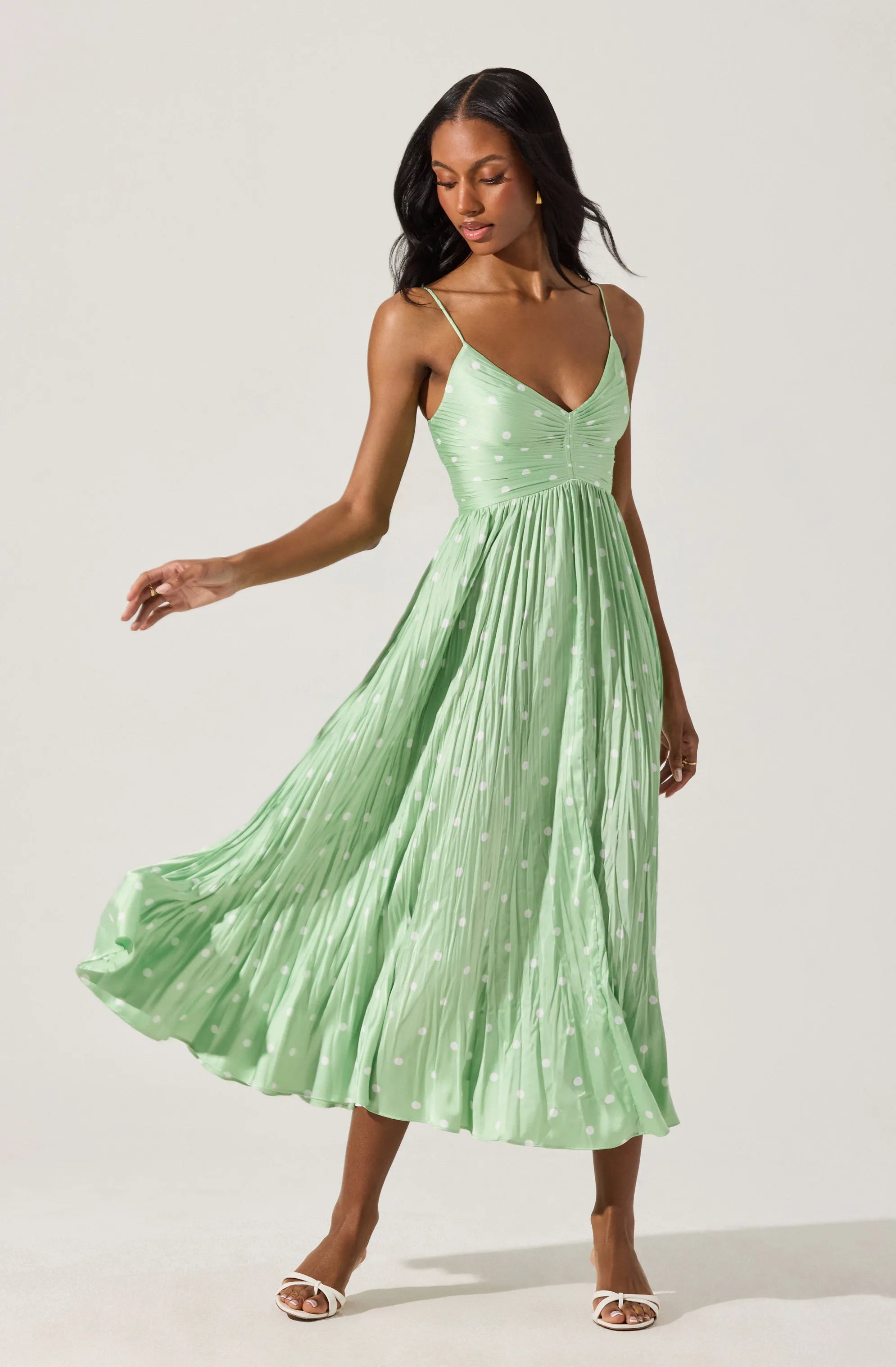 Mint polka dot