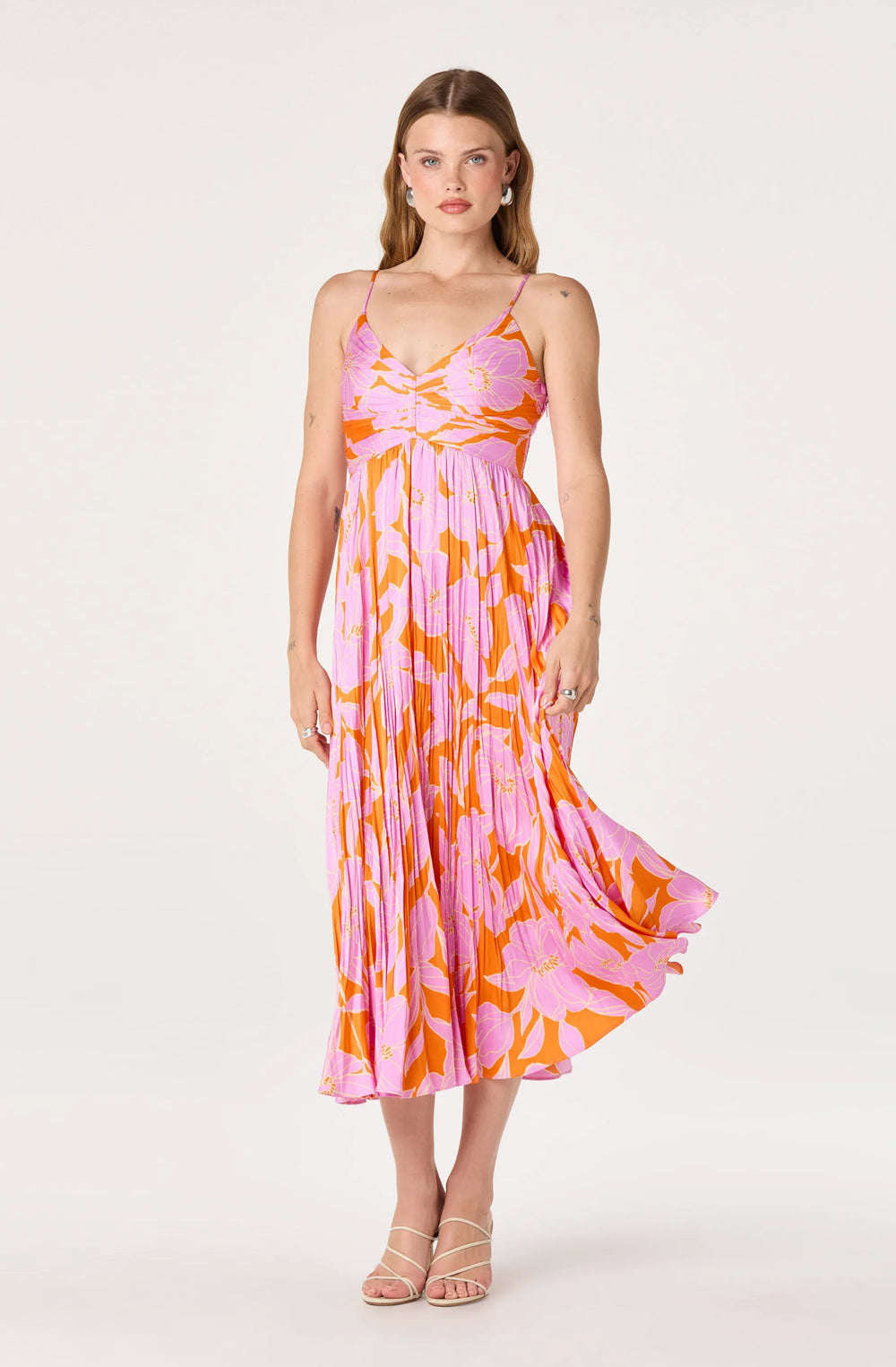 Orange pink floral