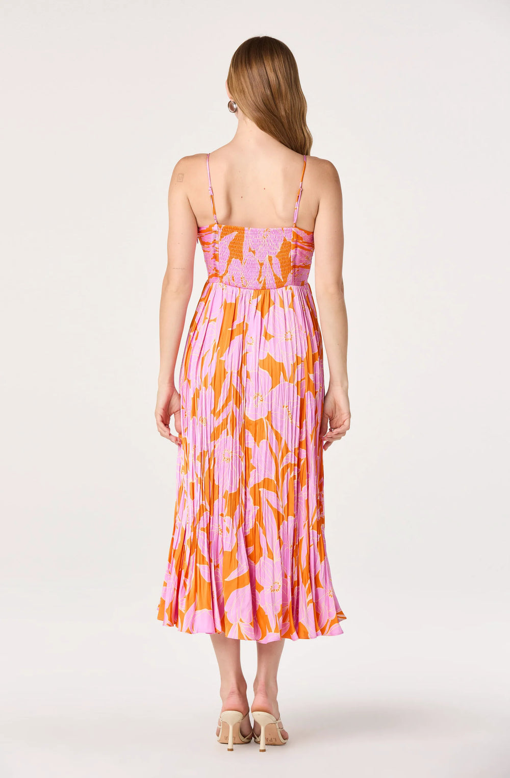Orange pink floral