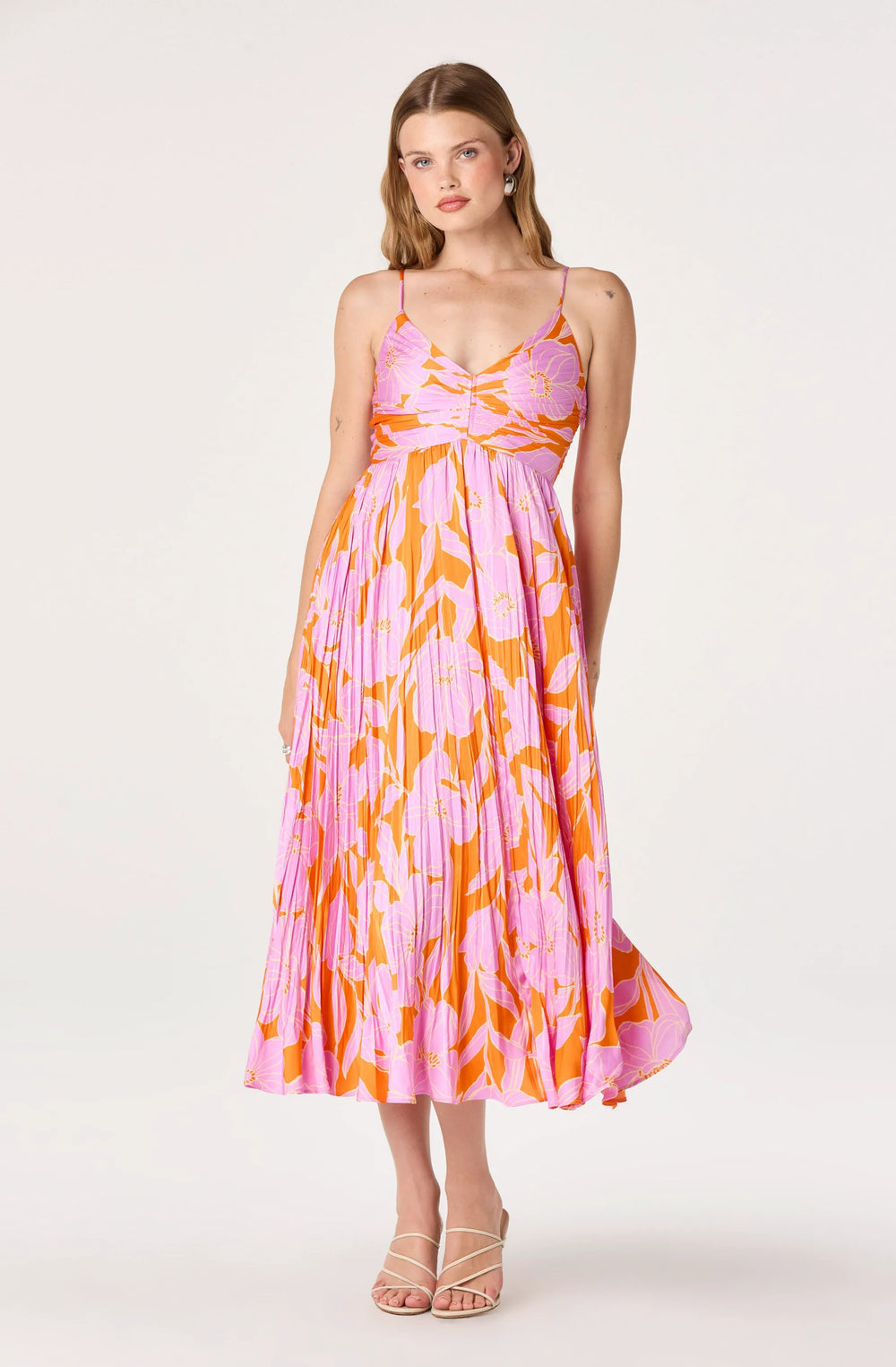 Orange pink floral