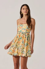 Orange multi floral