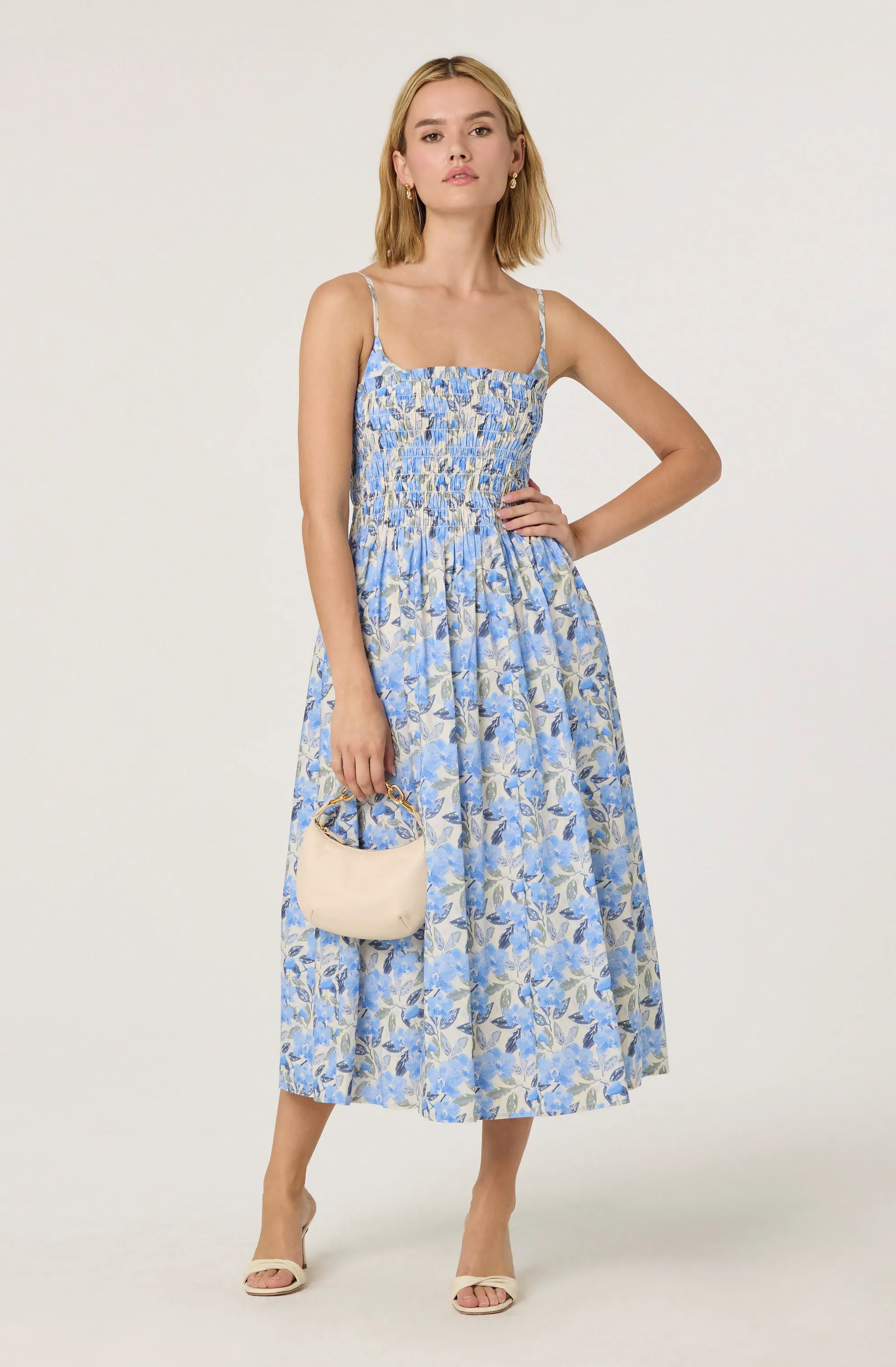 Blue cream floral