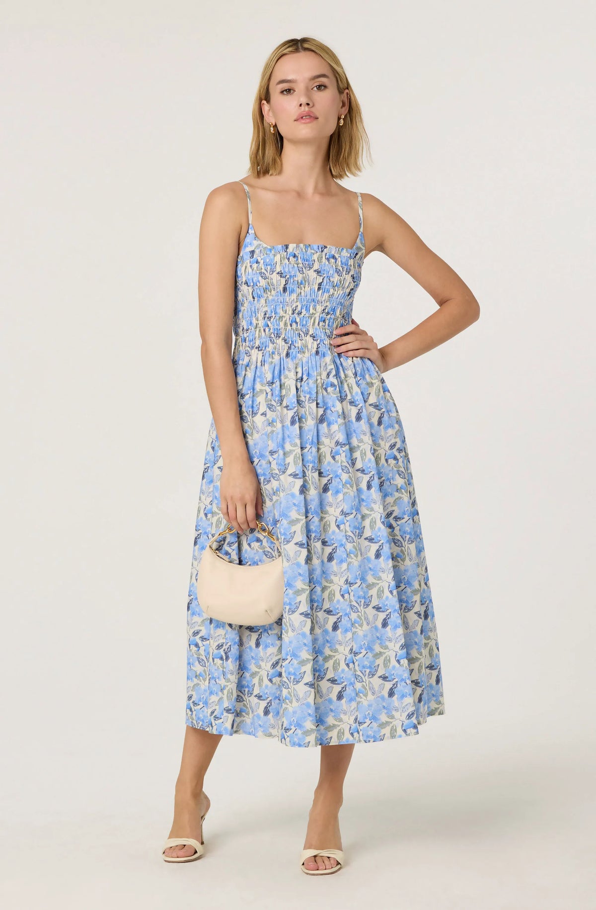 Blue cream floral