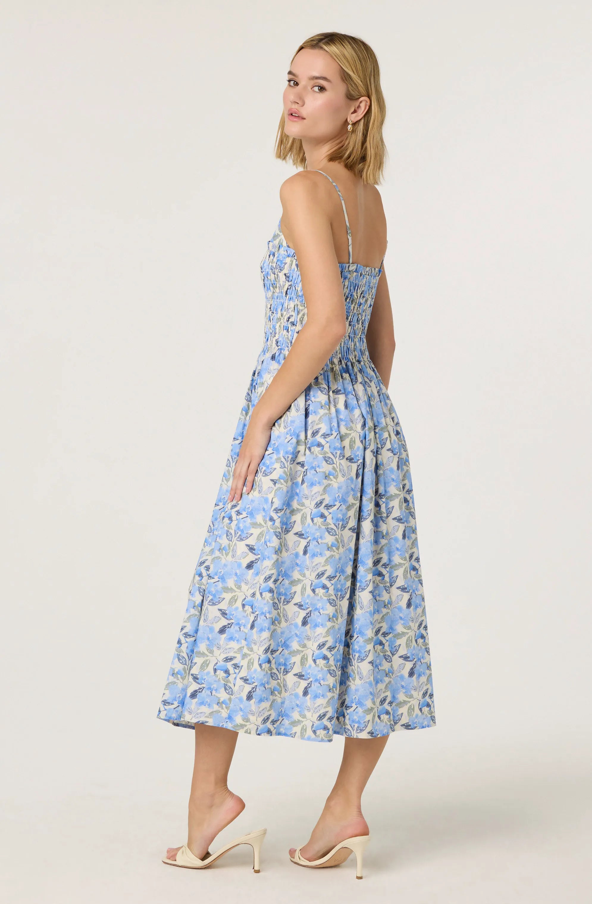Blue cream floral