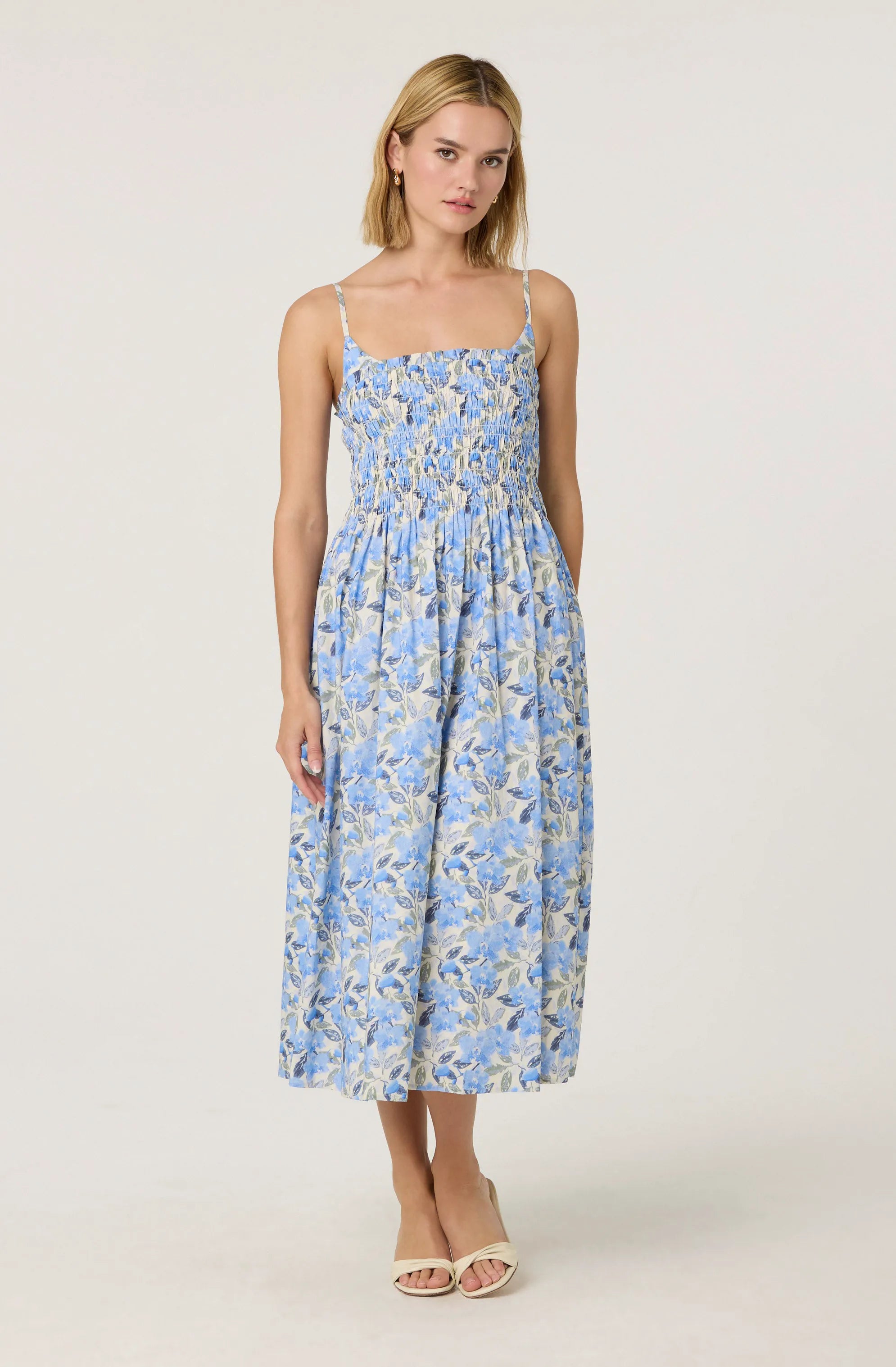 Blue cream floral