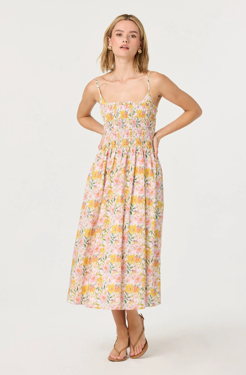 Pink yellow floral