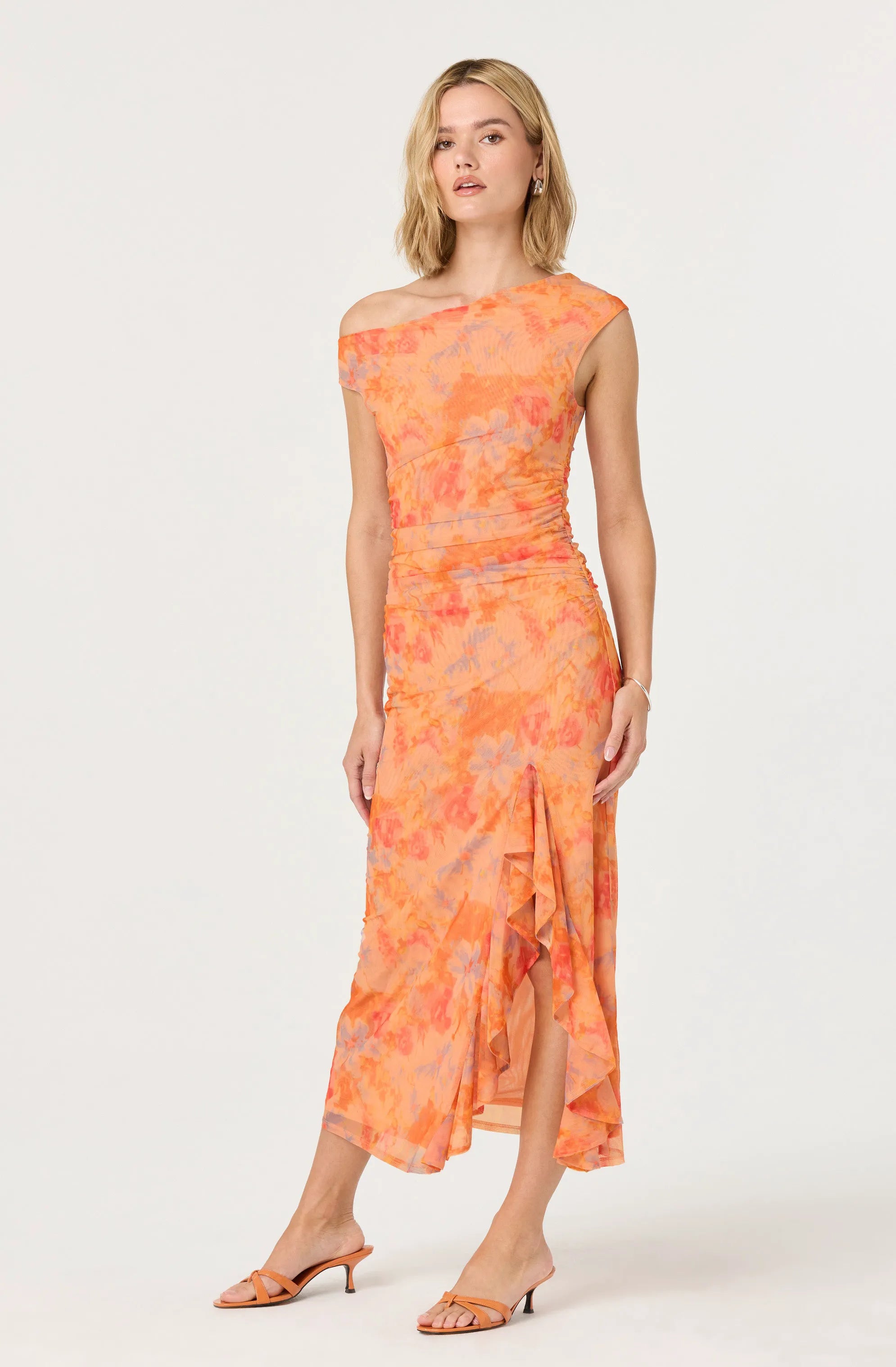 Orange multi floral