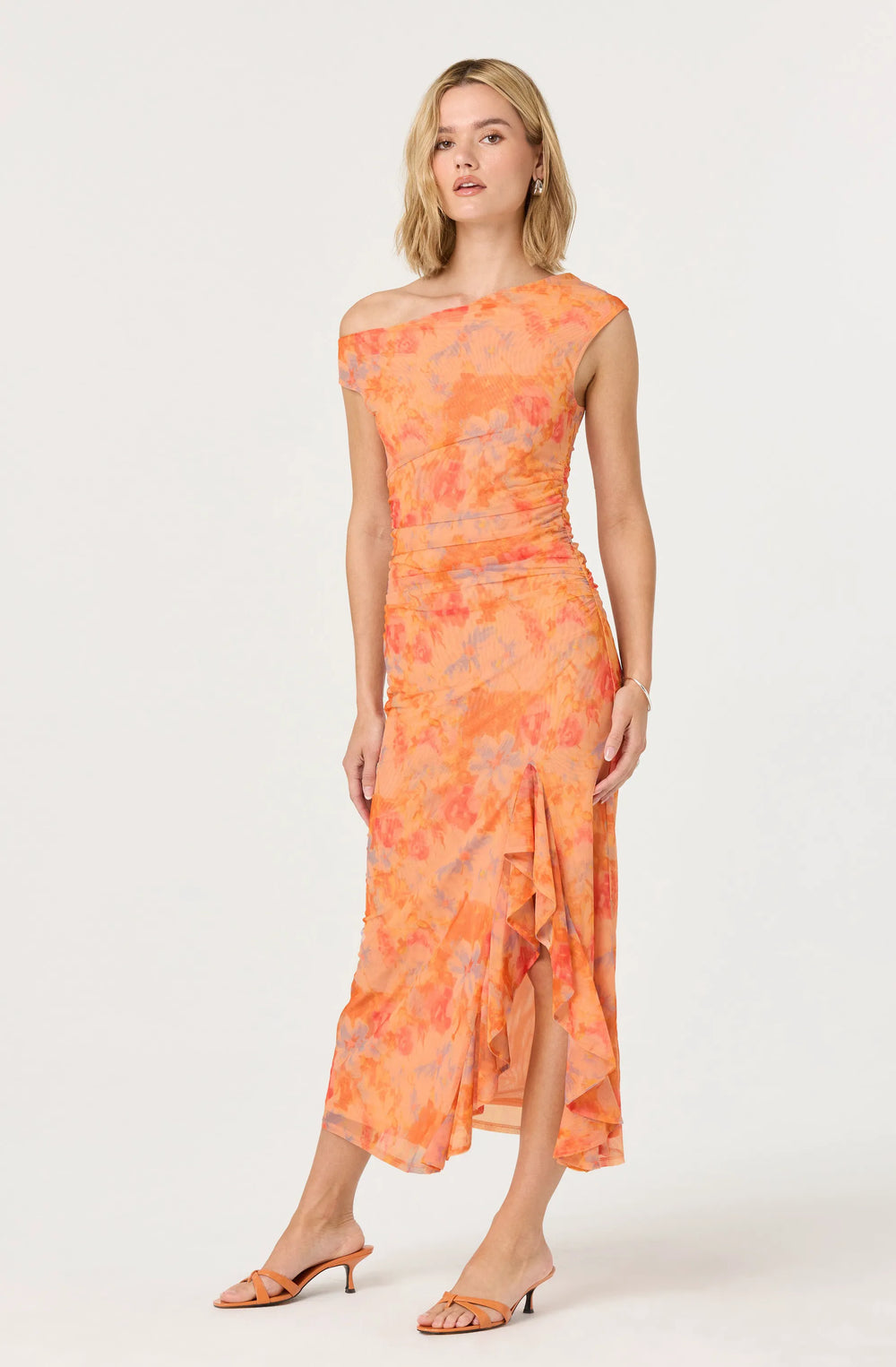 Orange multi floral