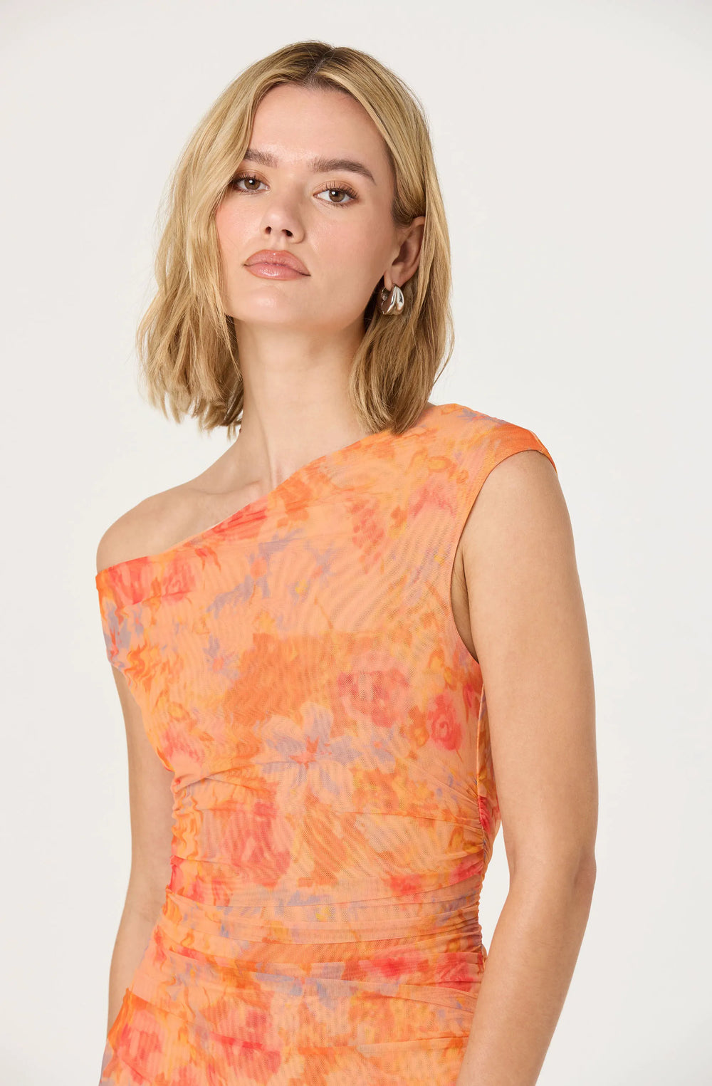 Orange multi floral