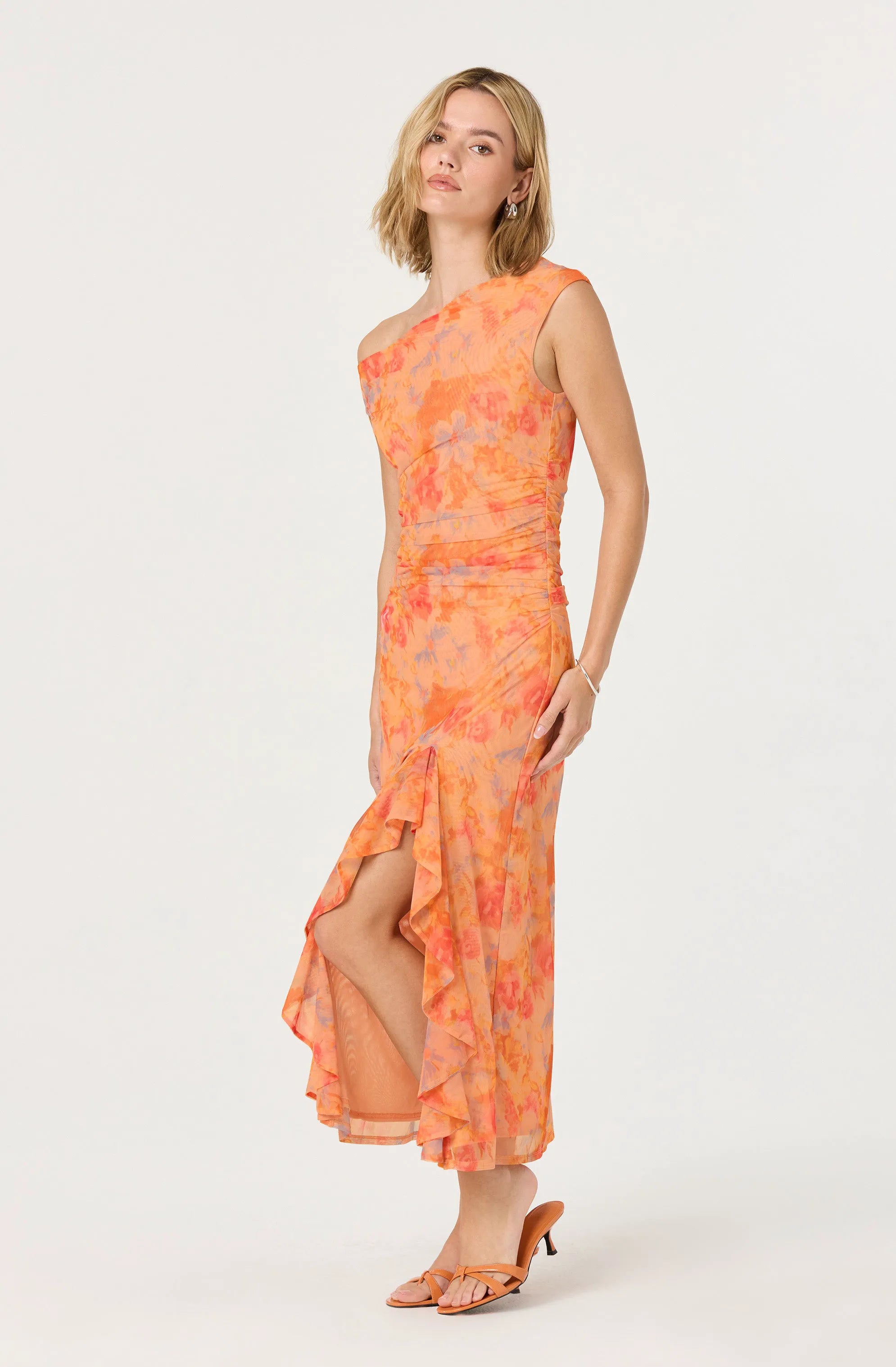 Orange multi floral