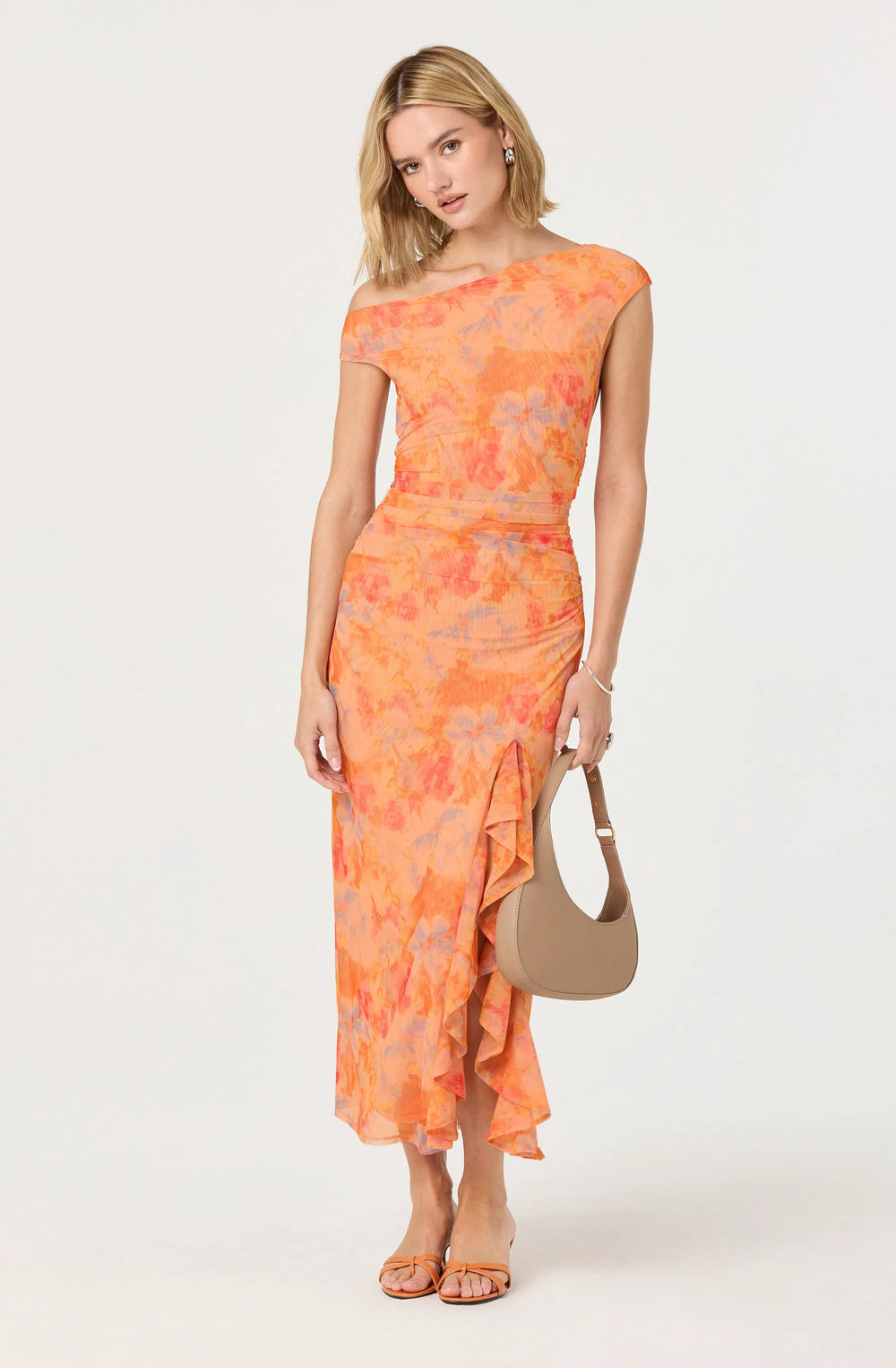 Orange multi floral