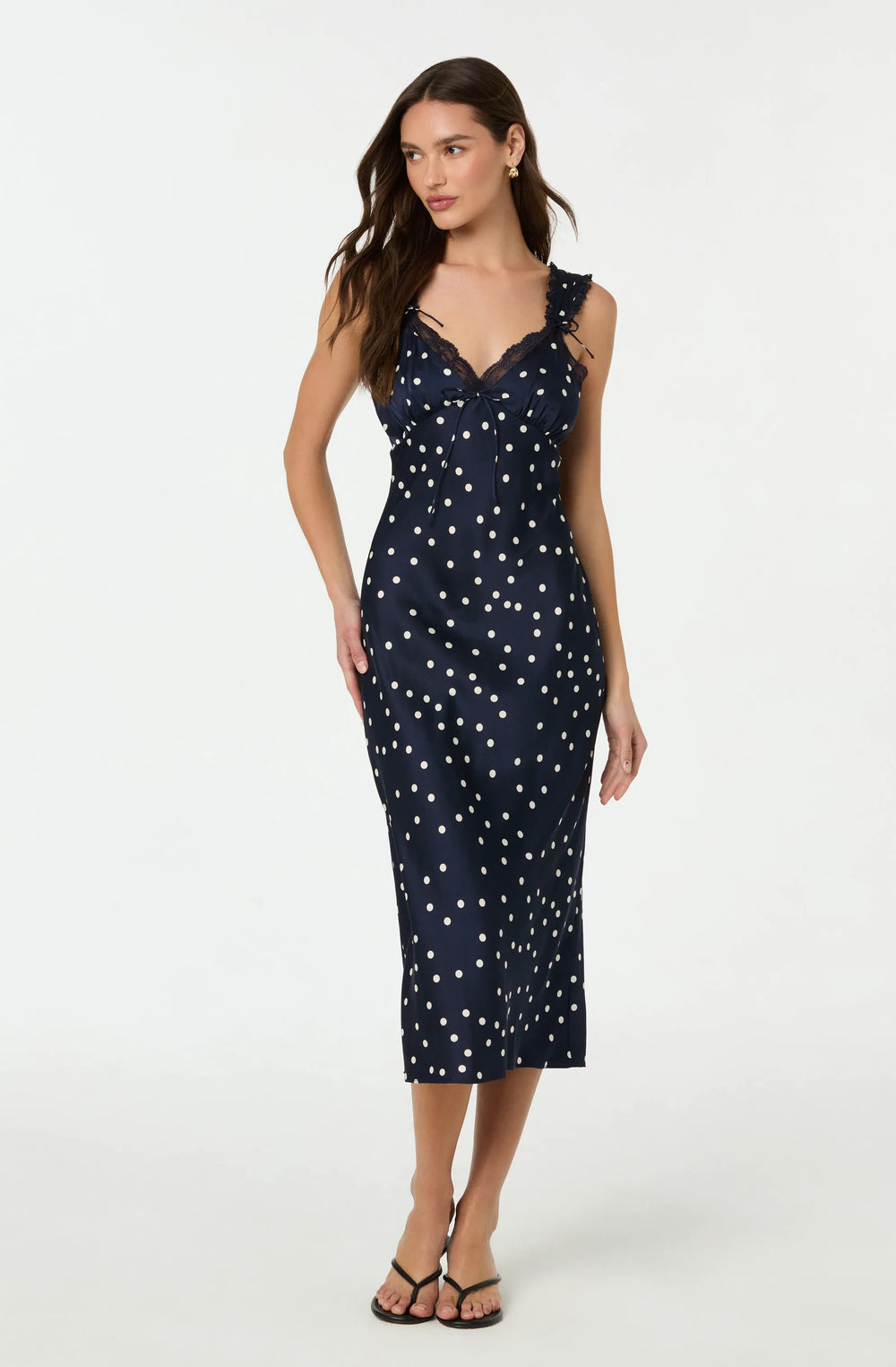 Navy polka dot