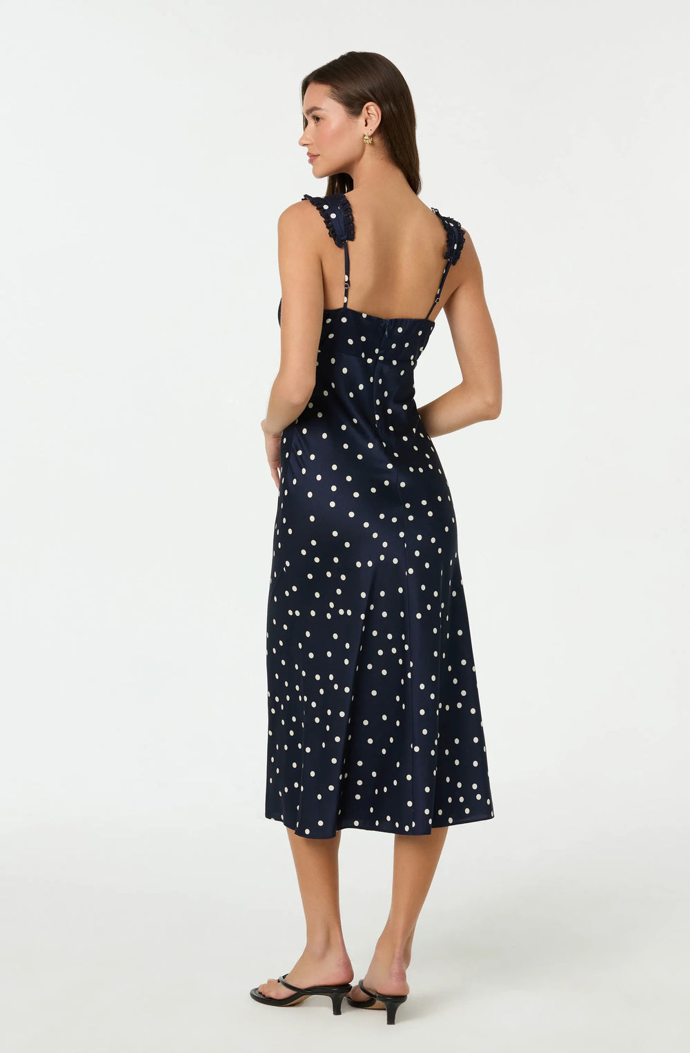 Navy polka dot