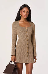 Tan houndstooth