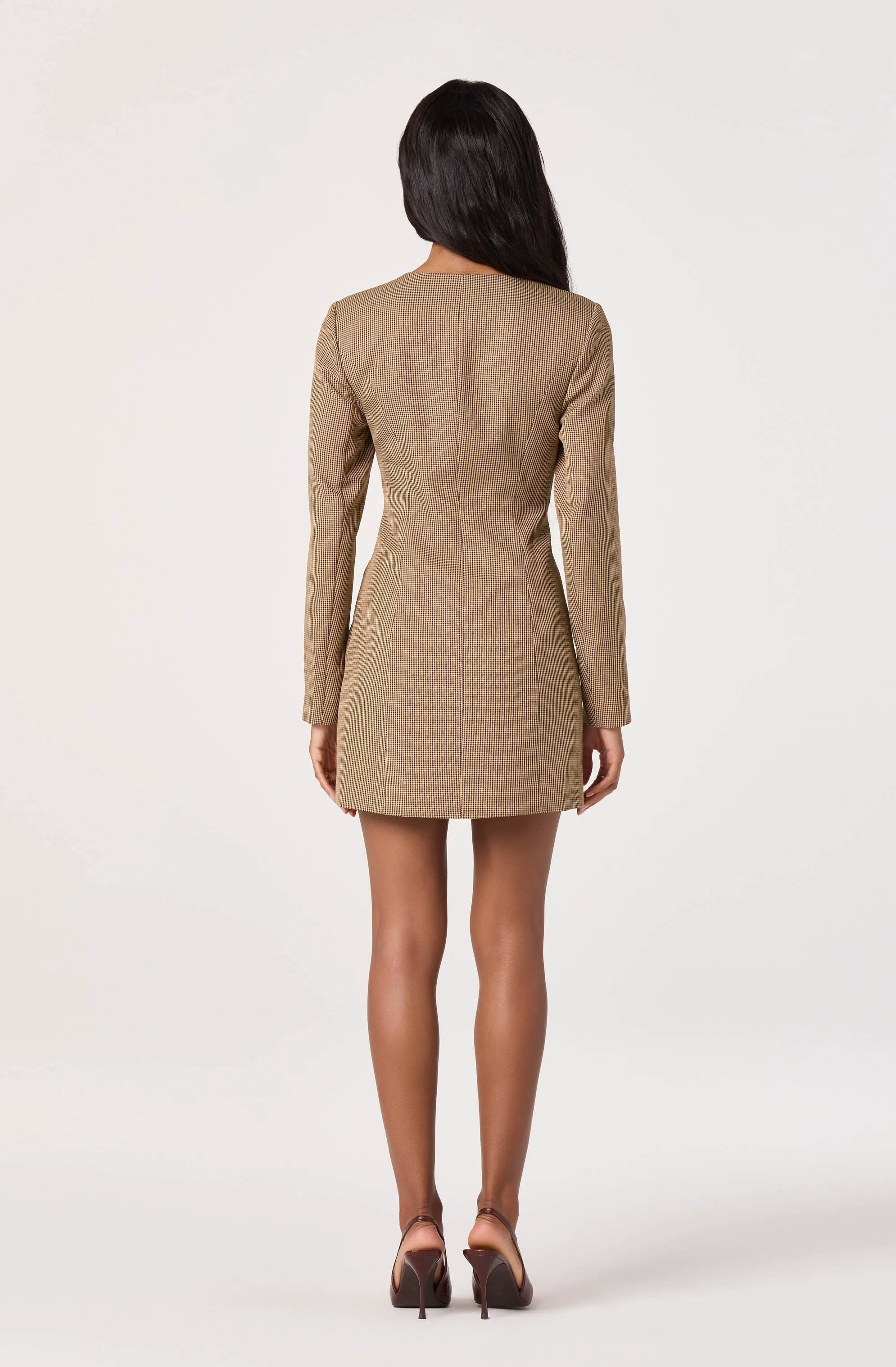 Tan houndstooth