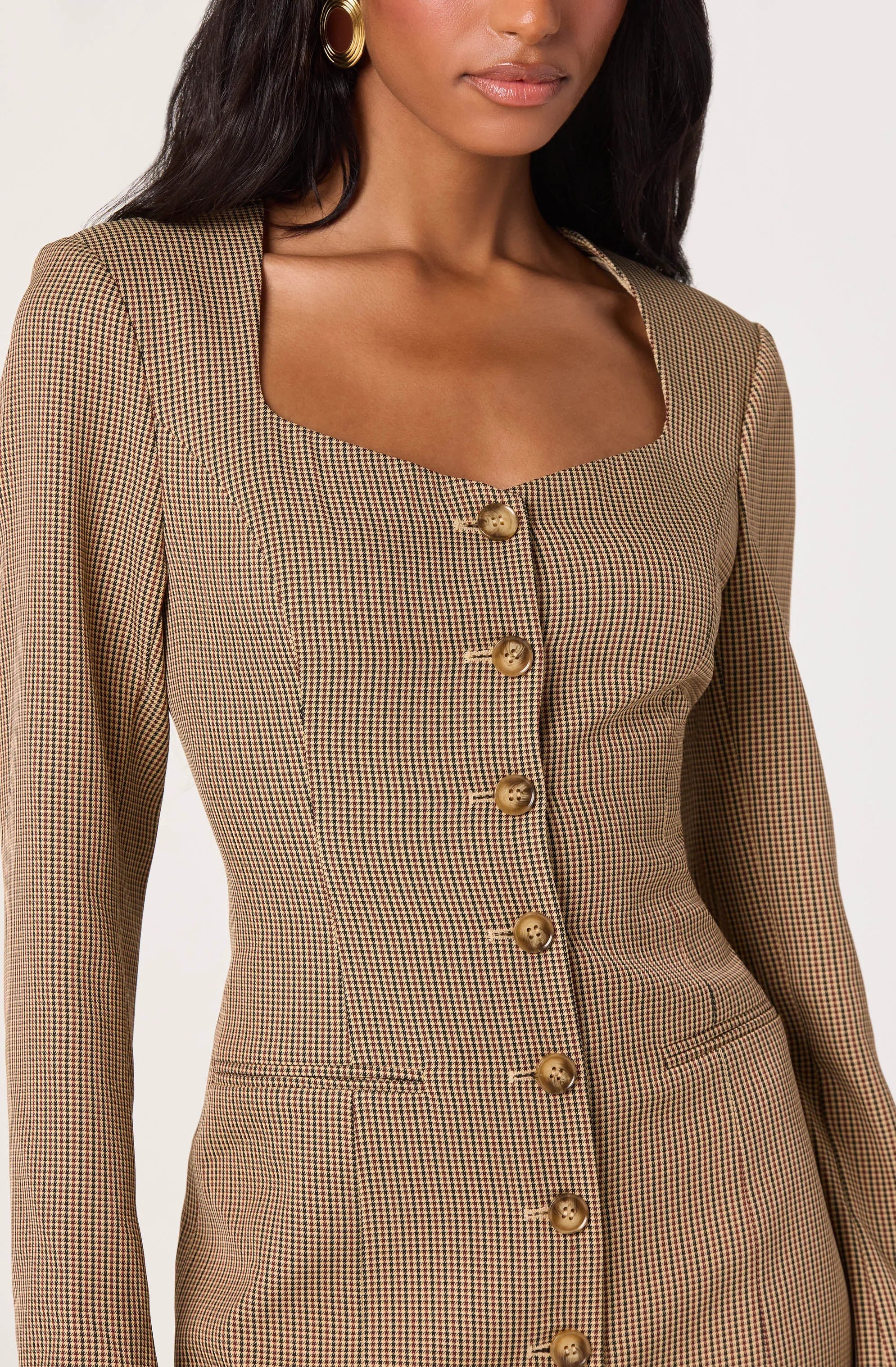 Tan houndstooth