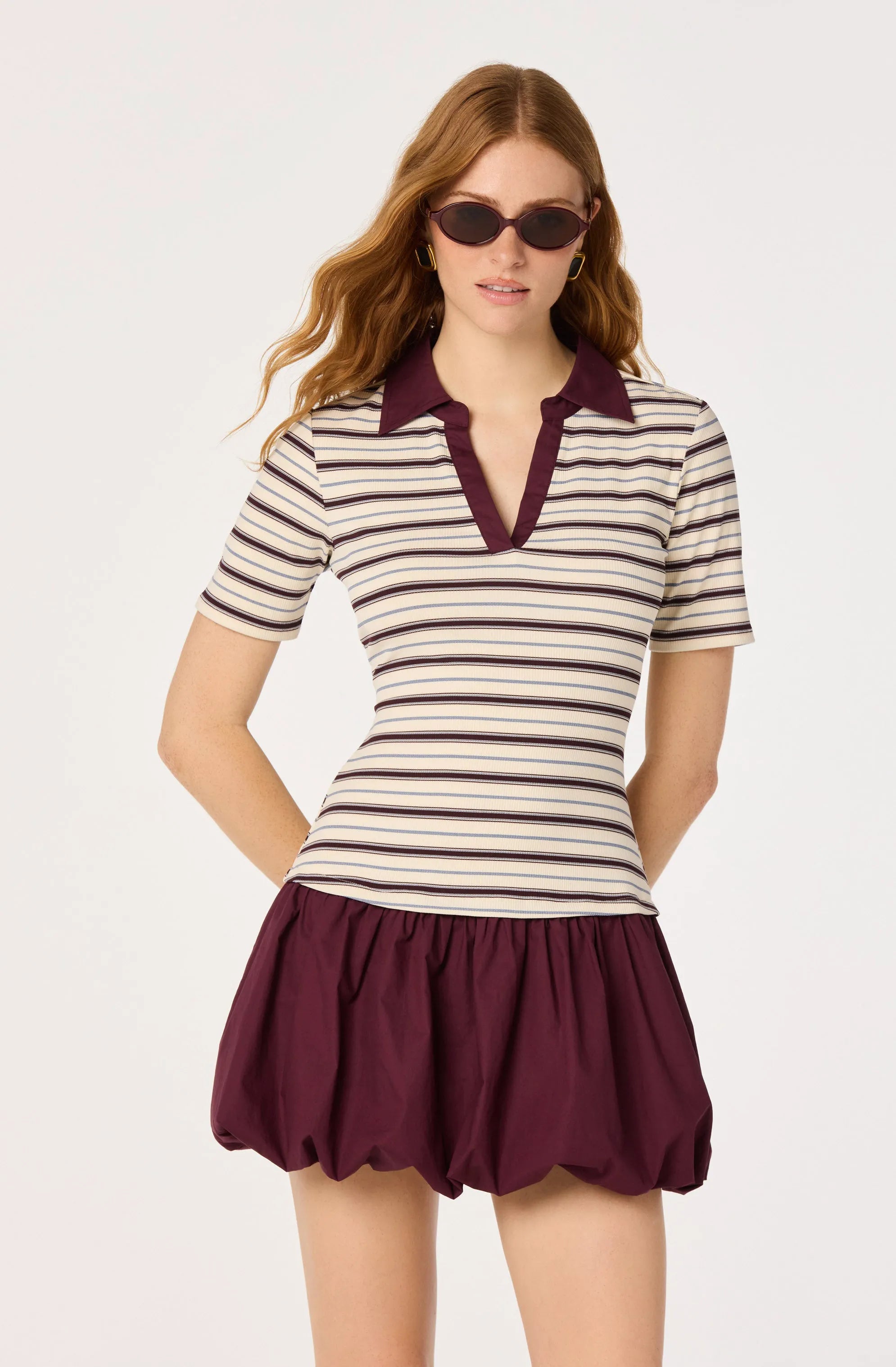 Burgundy stripe