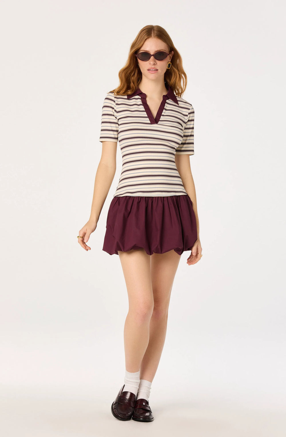 Burgundy stripe