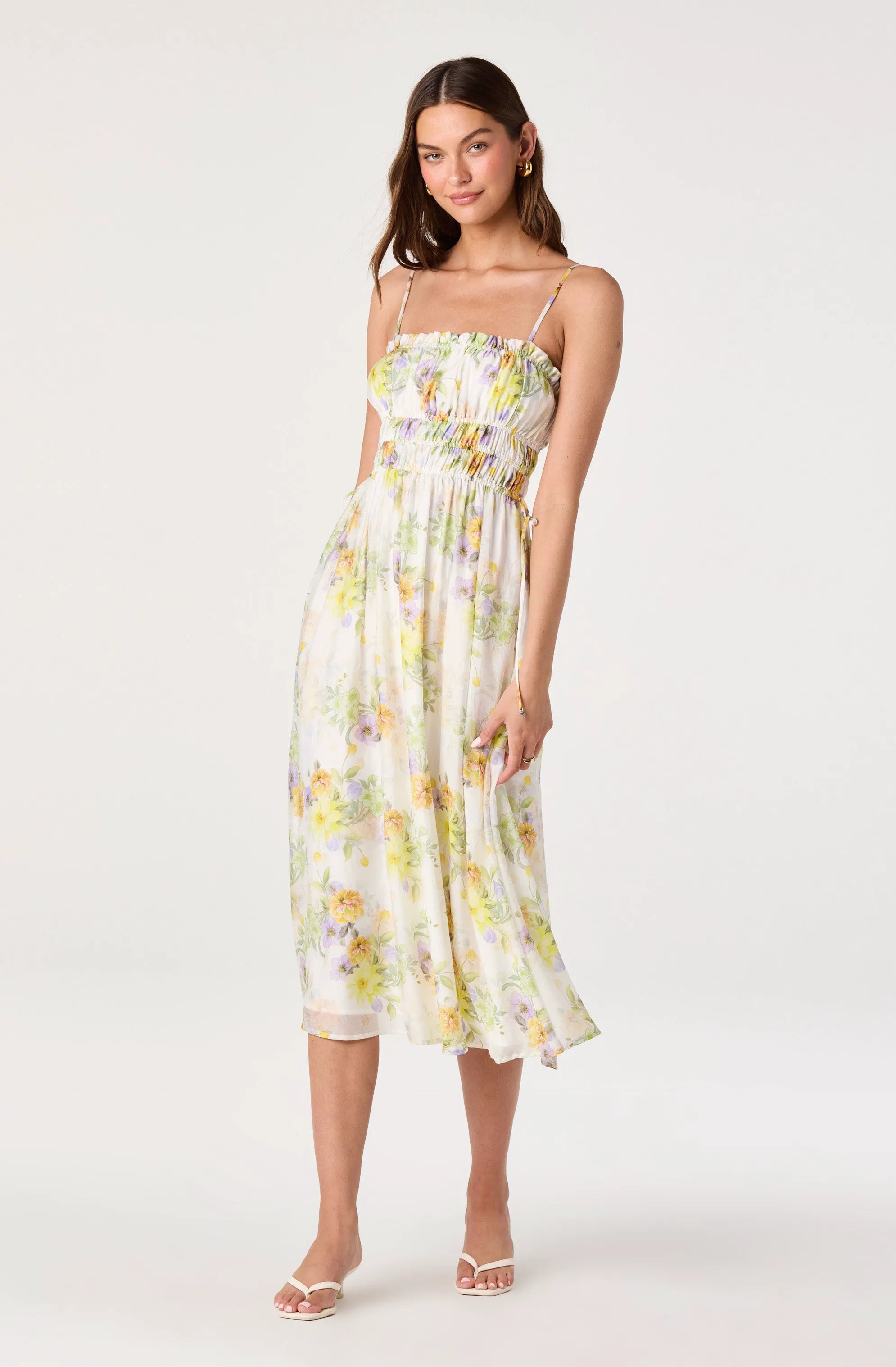 White multi floral