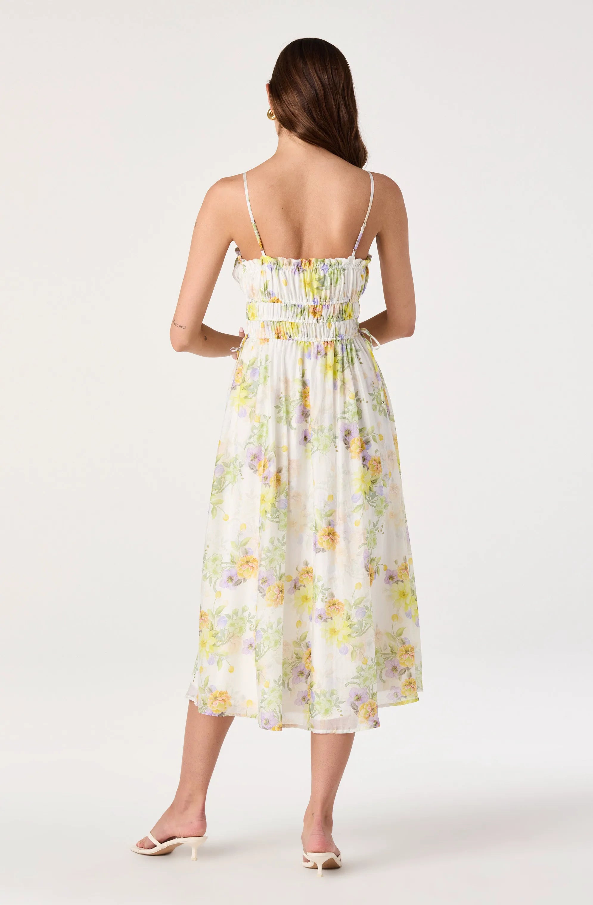White multi floral