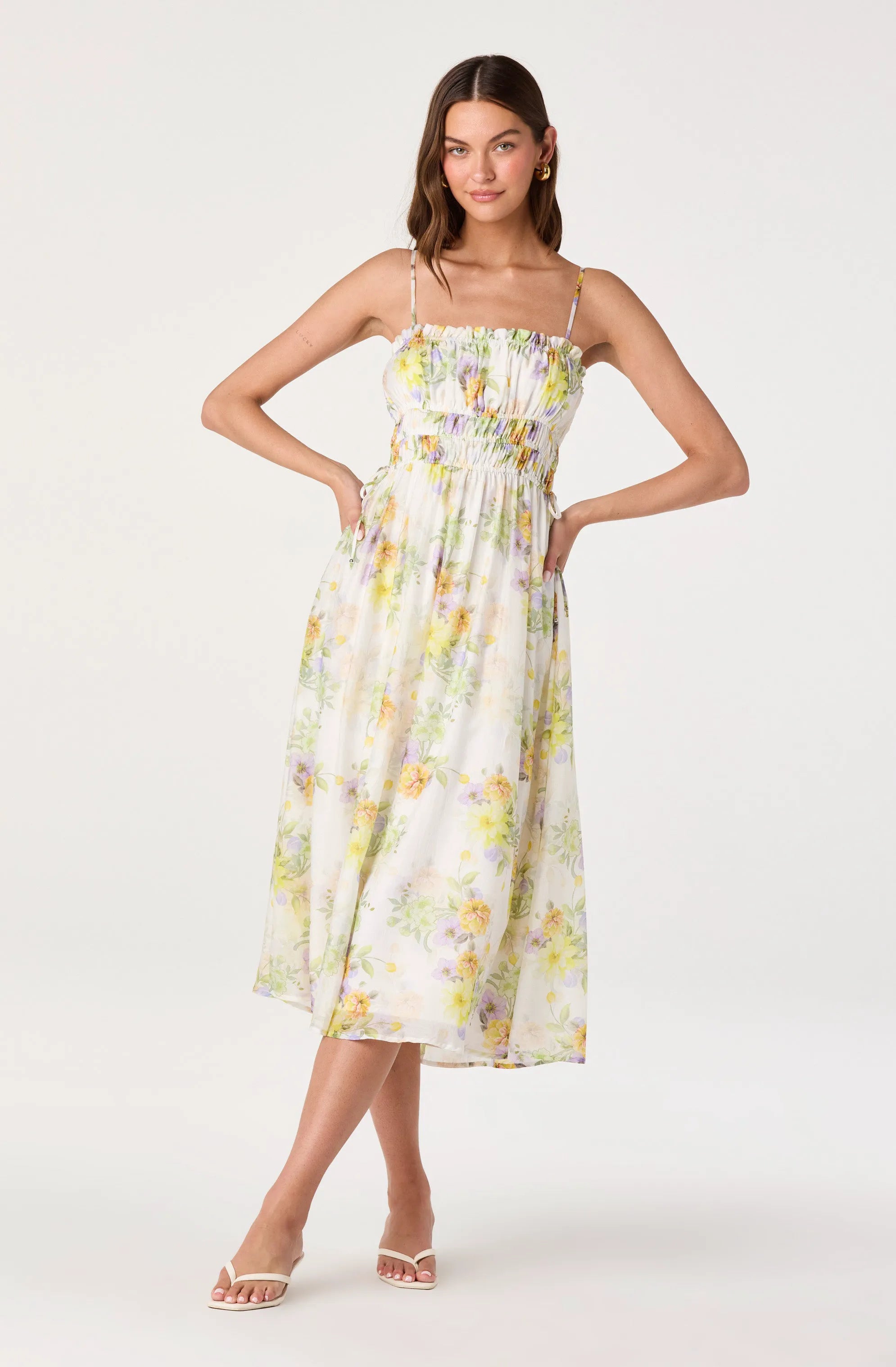 White multi floral