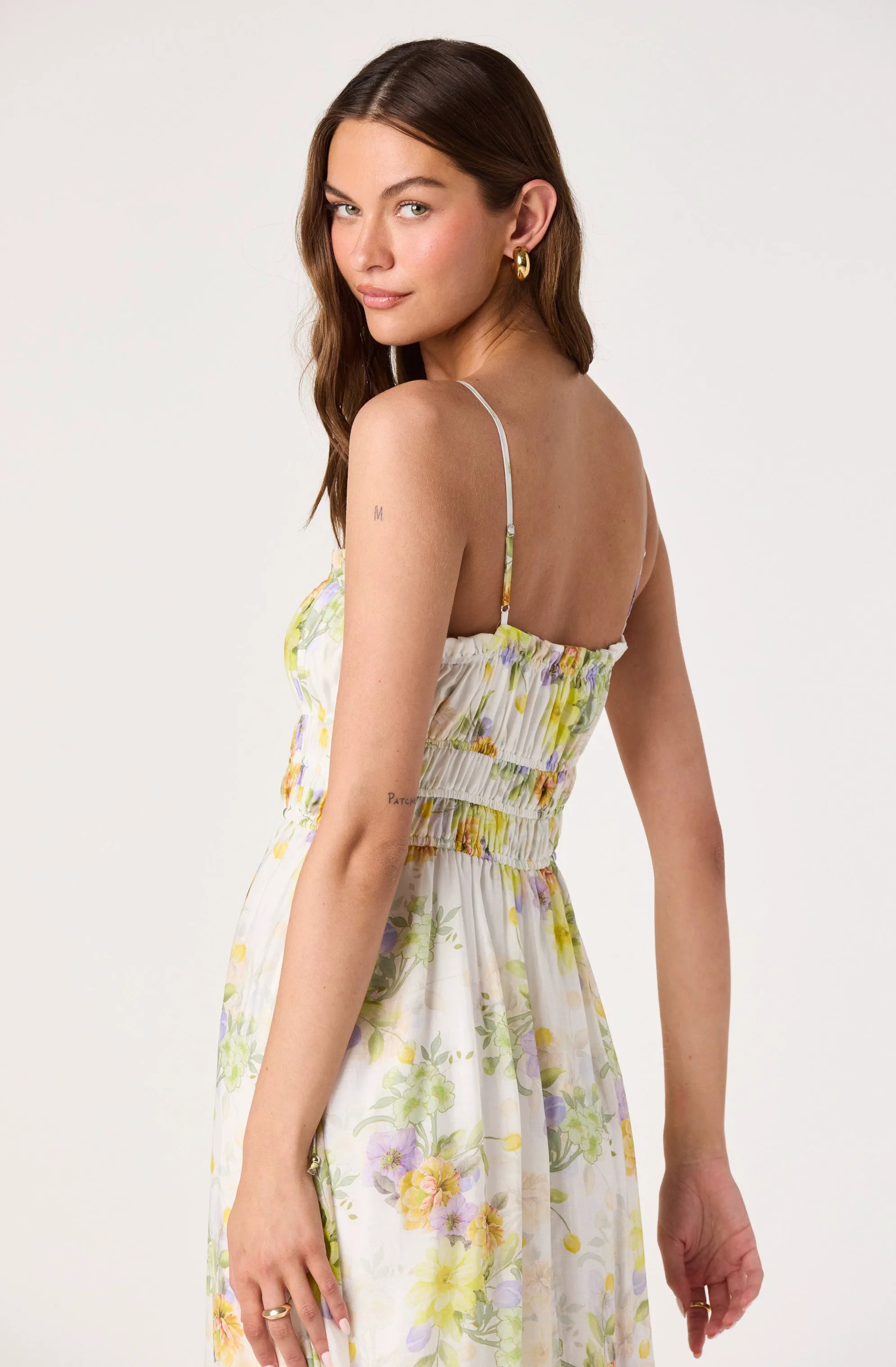 White multi floral