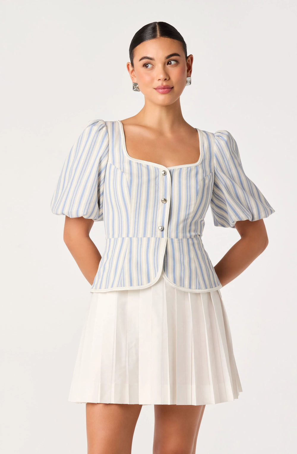 White blue stripe