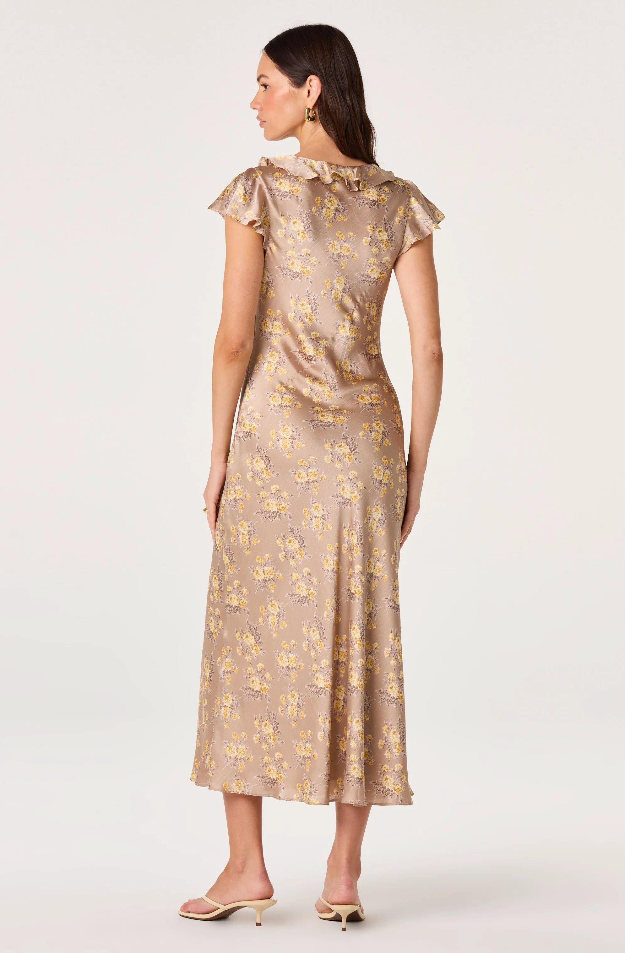 Taupe yellow floral