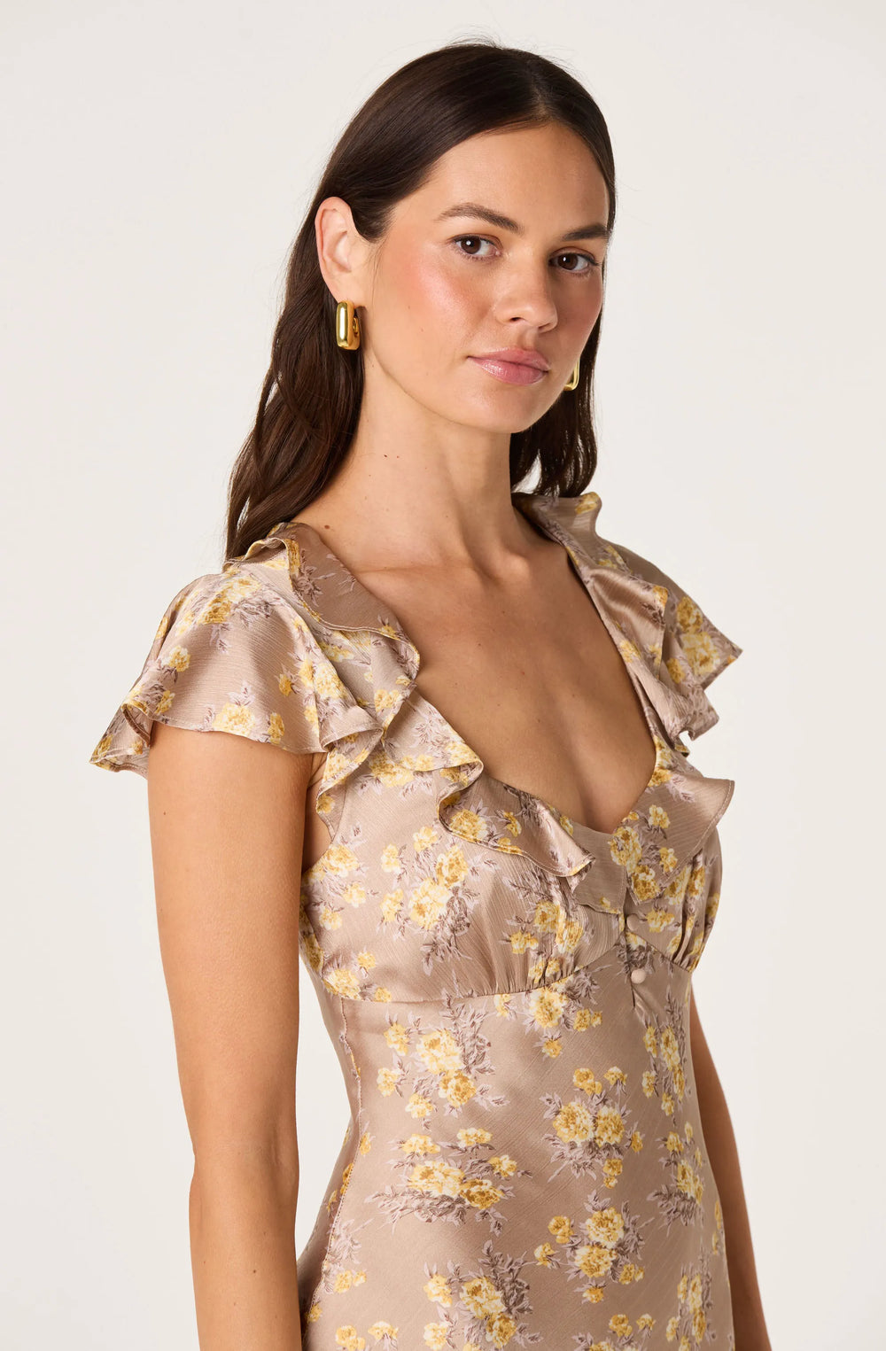 Taupe yellow floral