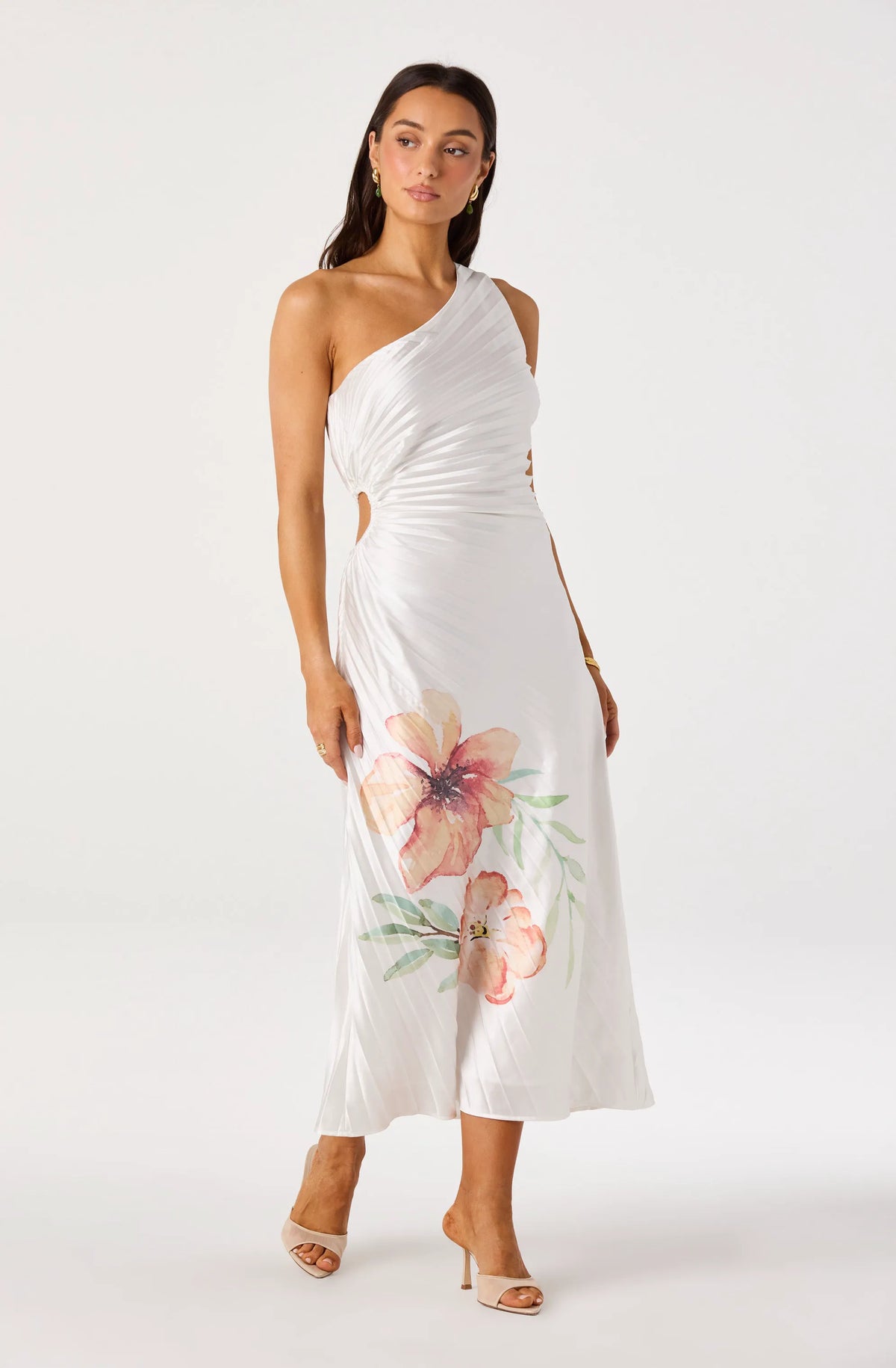 White orange floral