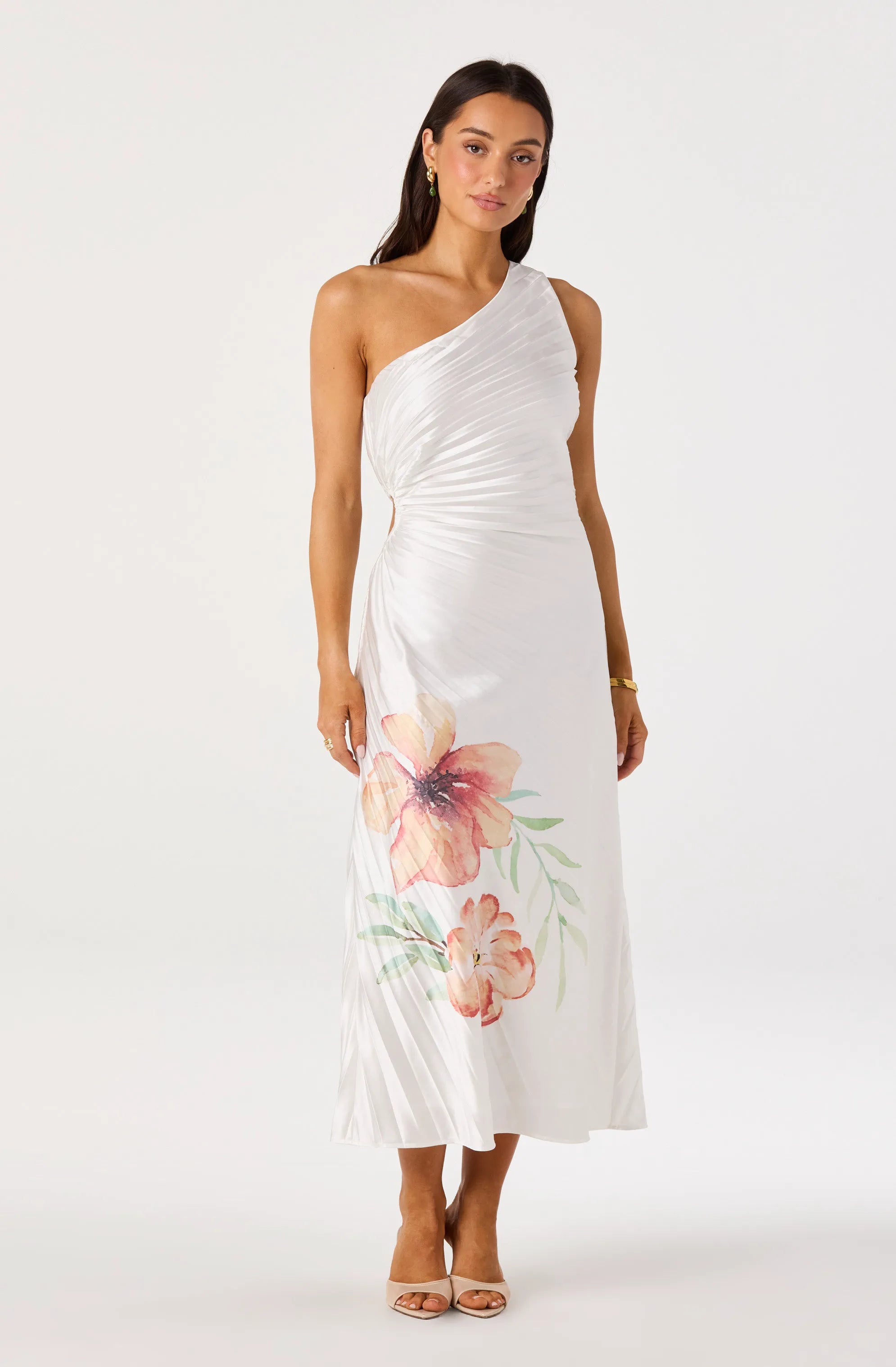 White orange floral